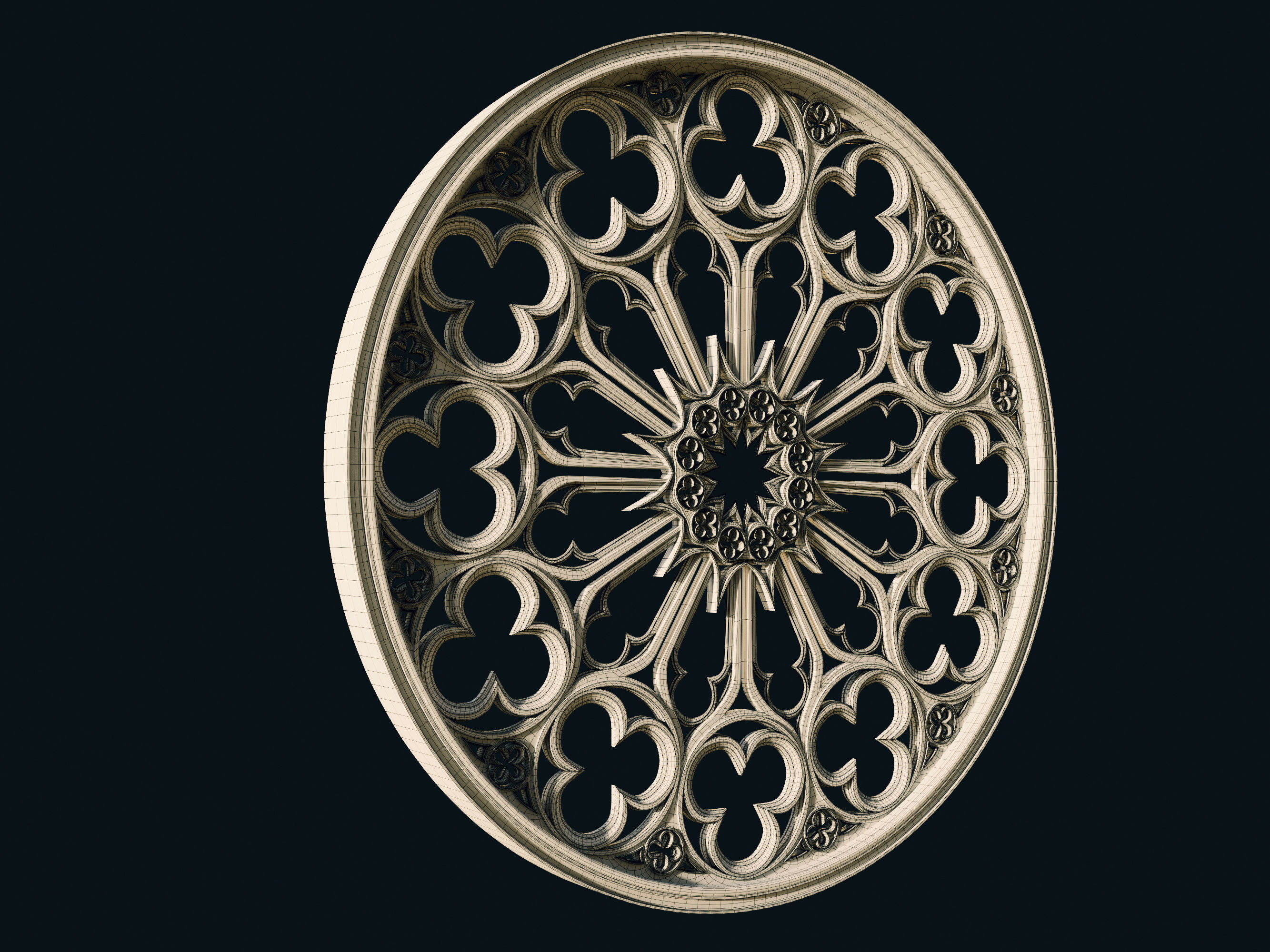 Gothic Rose Window 3D model_8