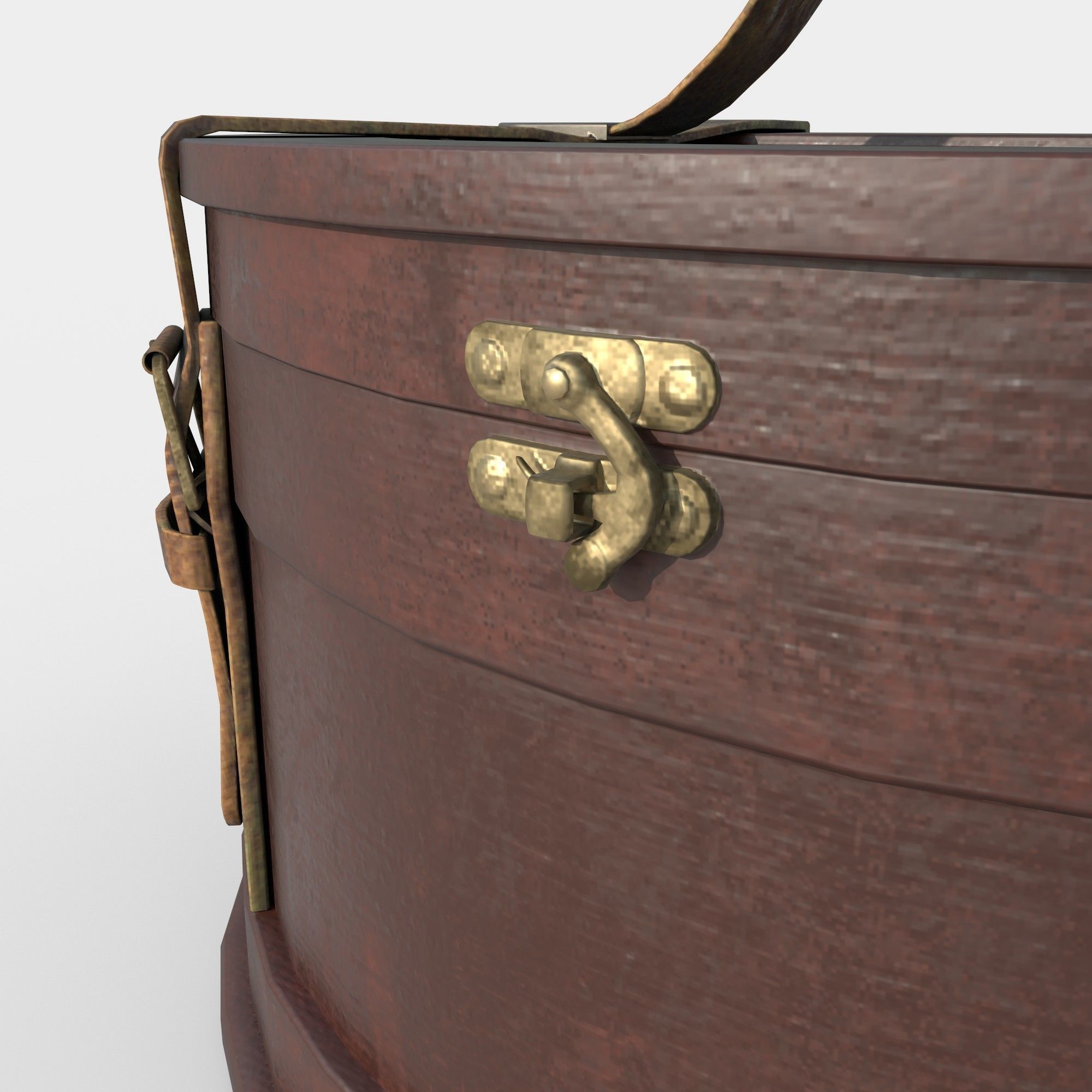 Antique Wooden Box 3D model_7