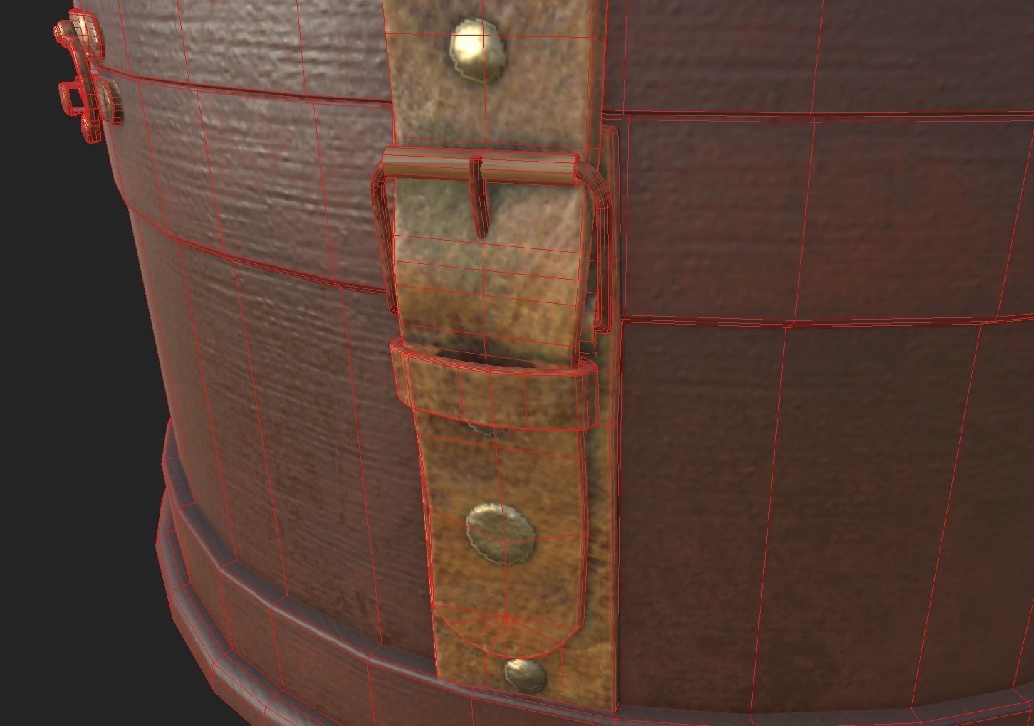 Antique Wooden Box 3D model_12