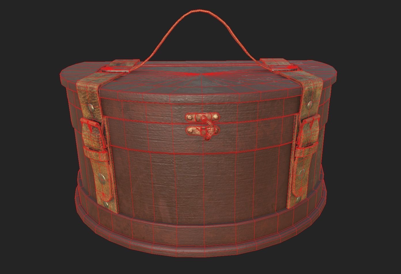 Antique Wooden Box 3D model_11