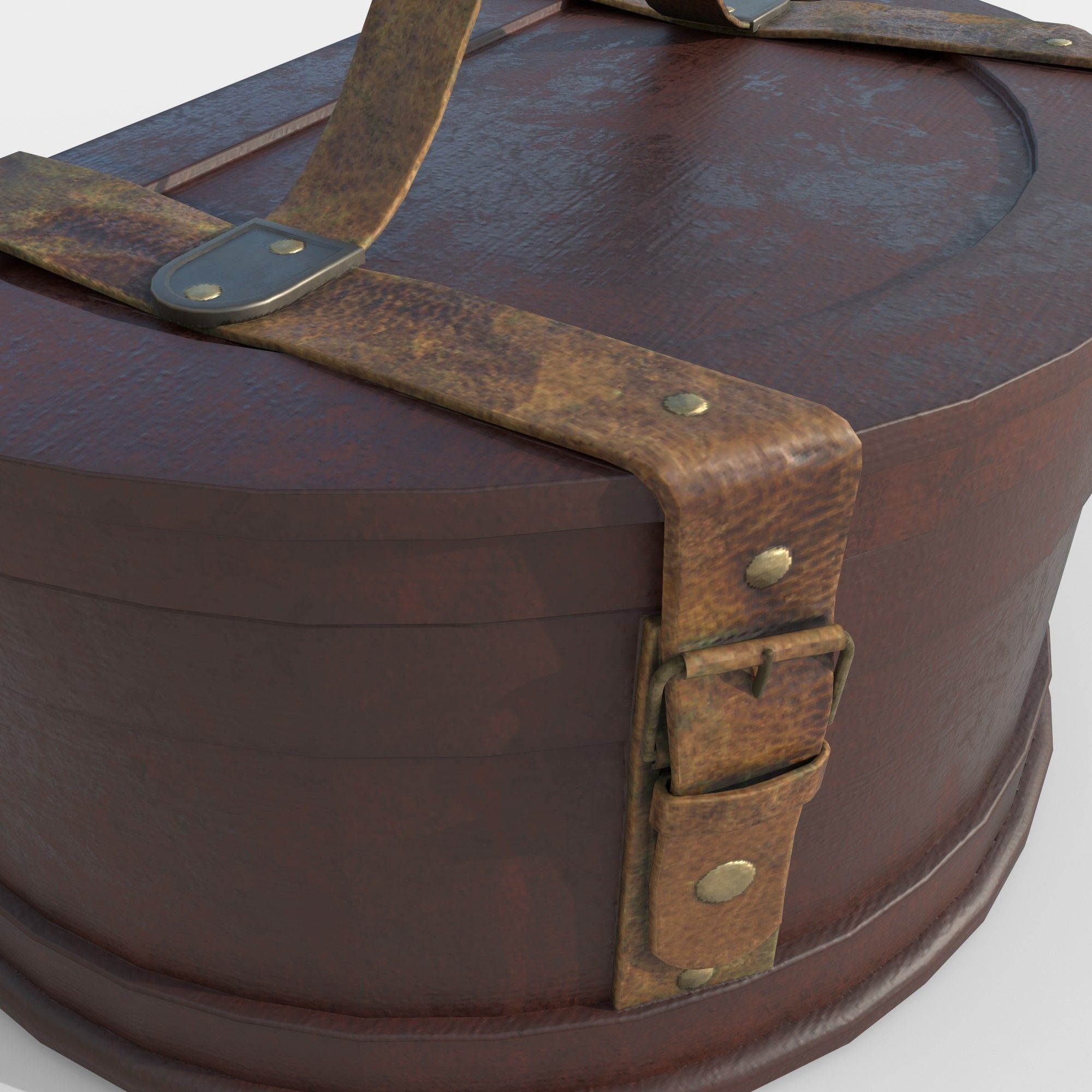Antique Wooden Box 3D model_6