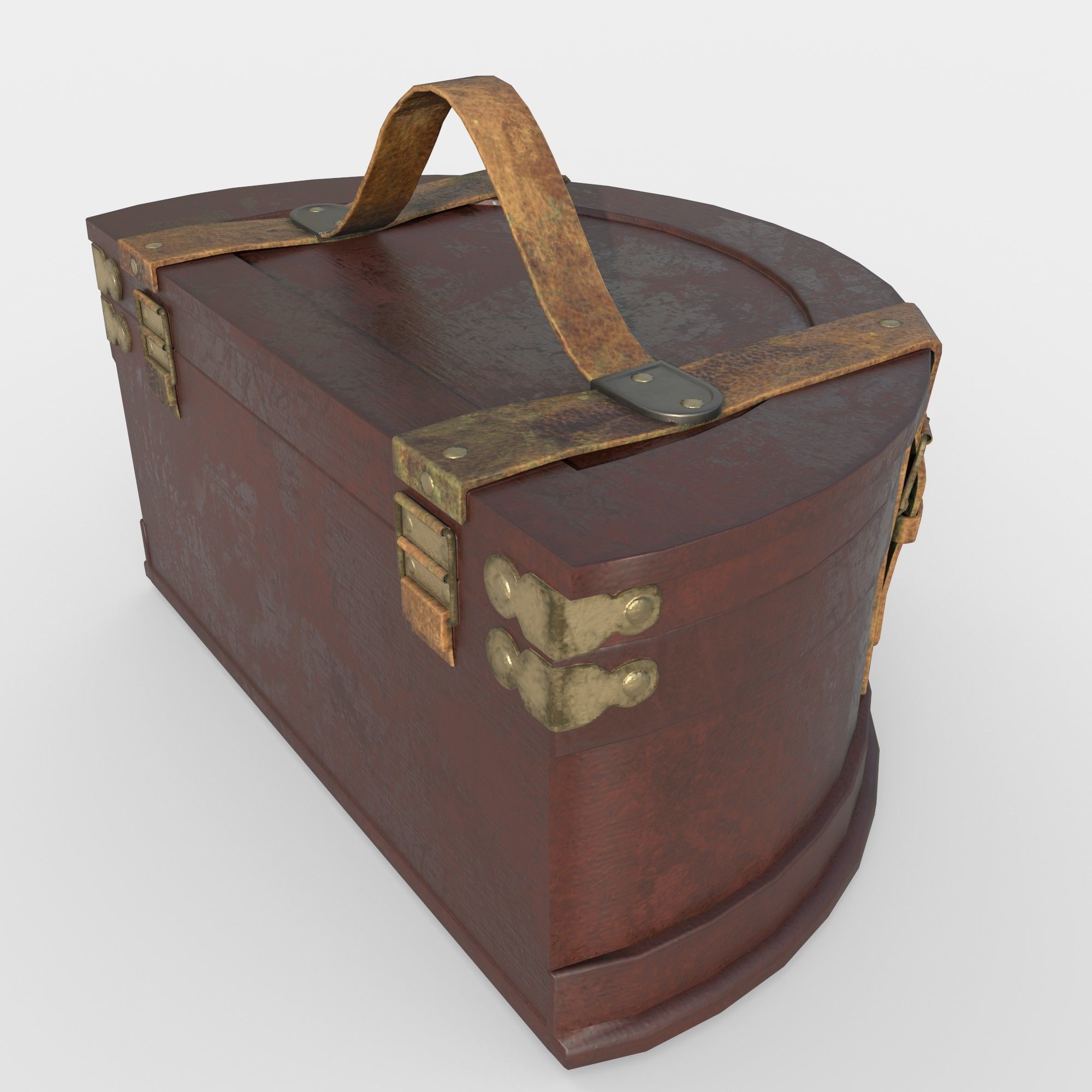 Antique Wooden Box 3D model_5