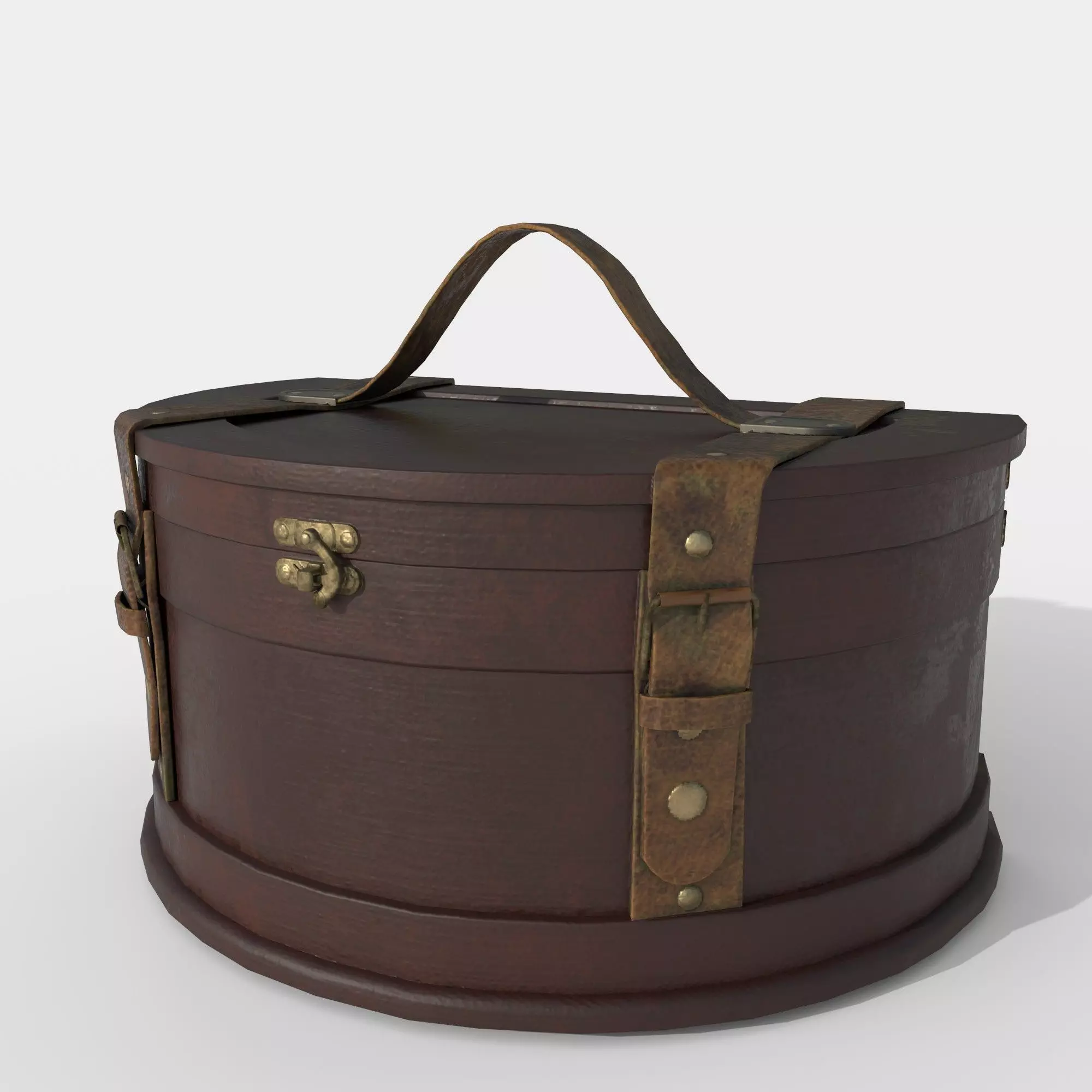 Antique Wooden Box 3D model_0