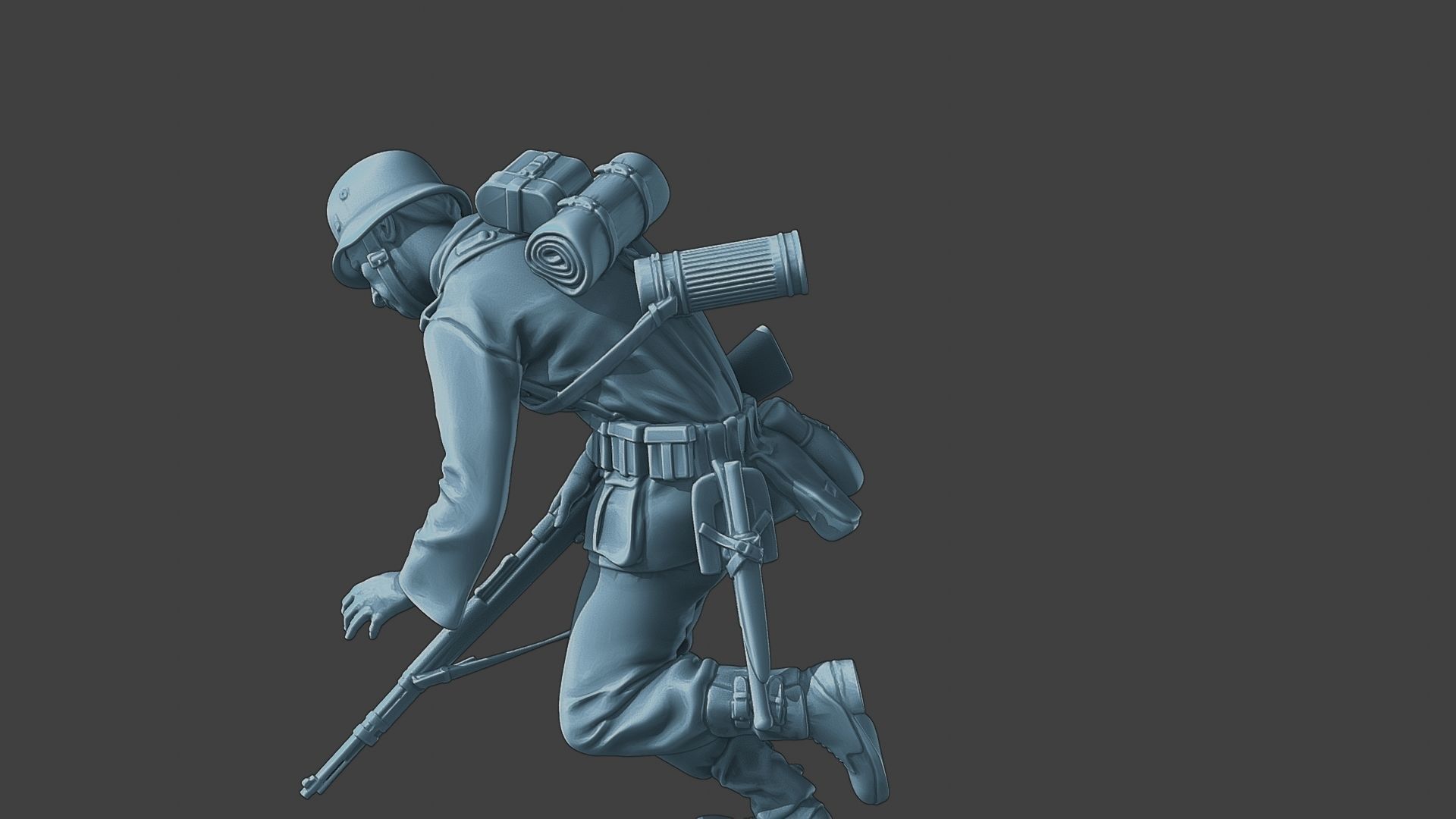 German soldier ww2 shooted G1 3D print model_25