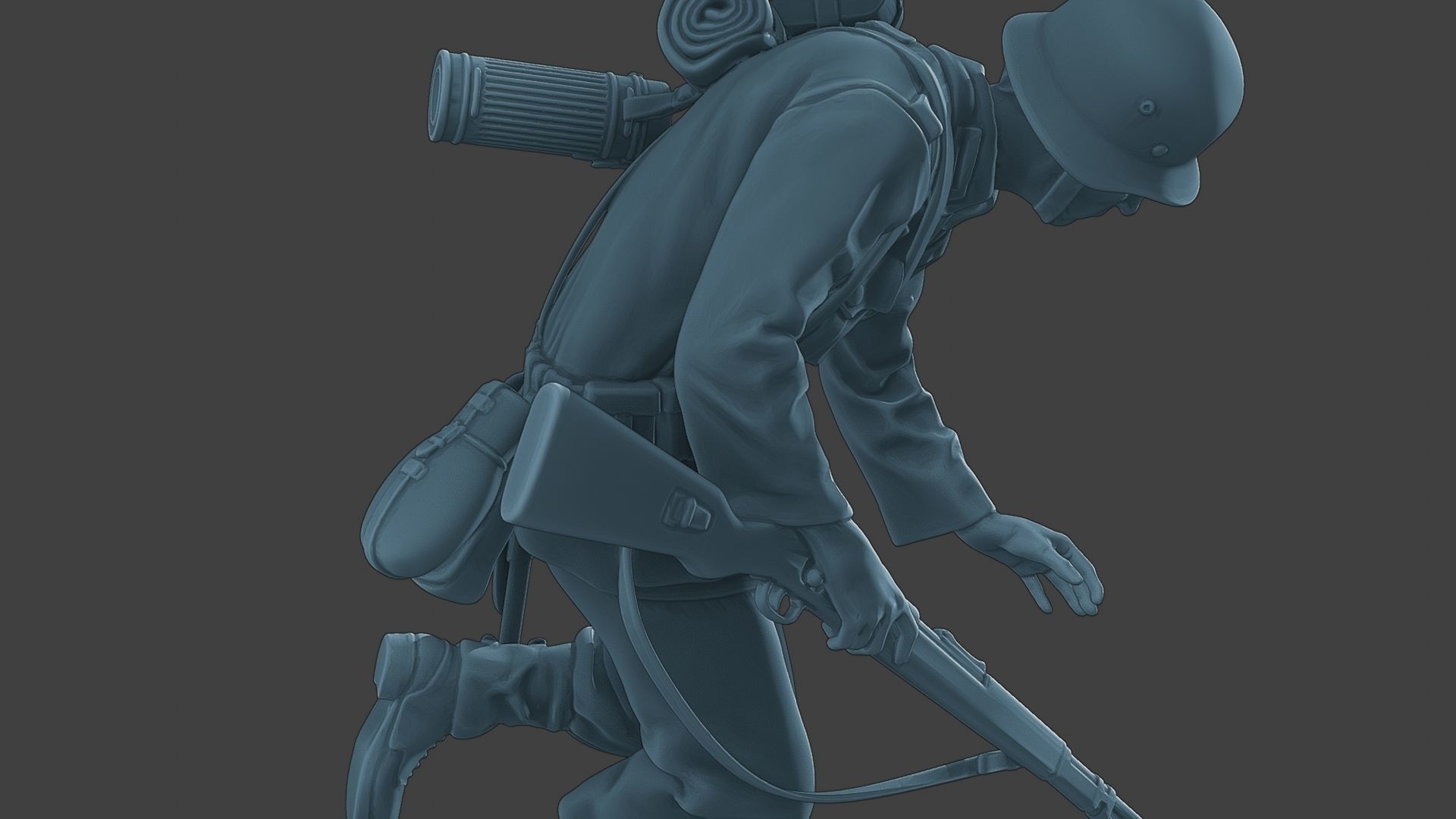 German soldier ww2 shooted G1 3D print model_19