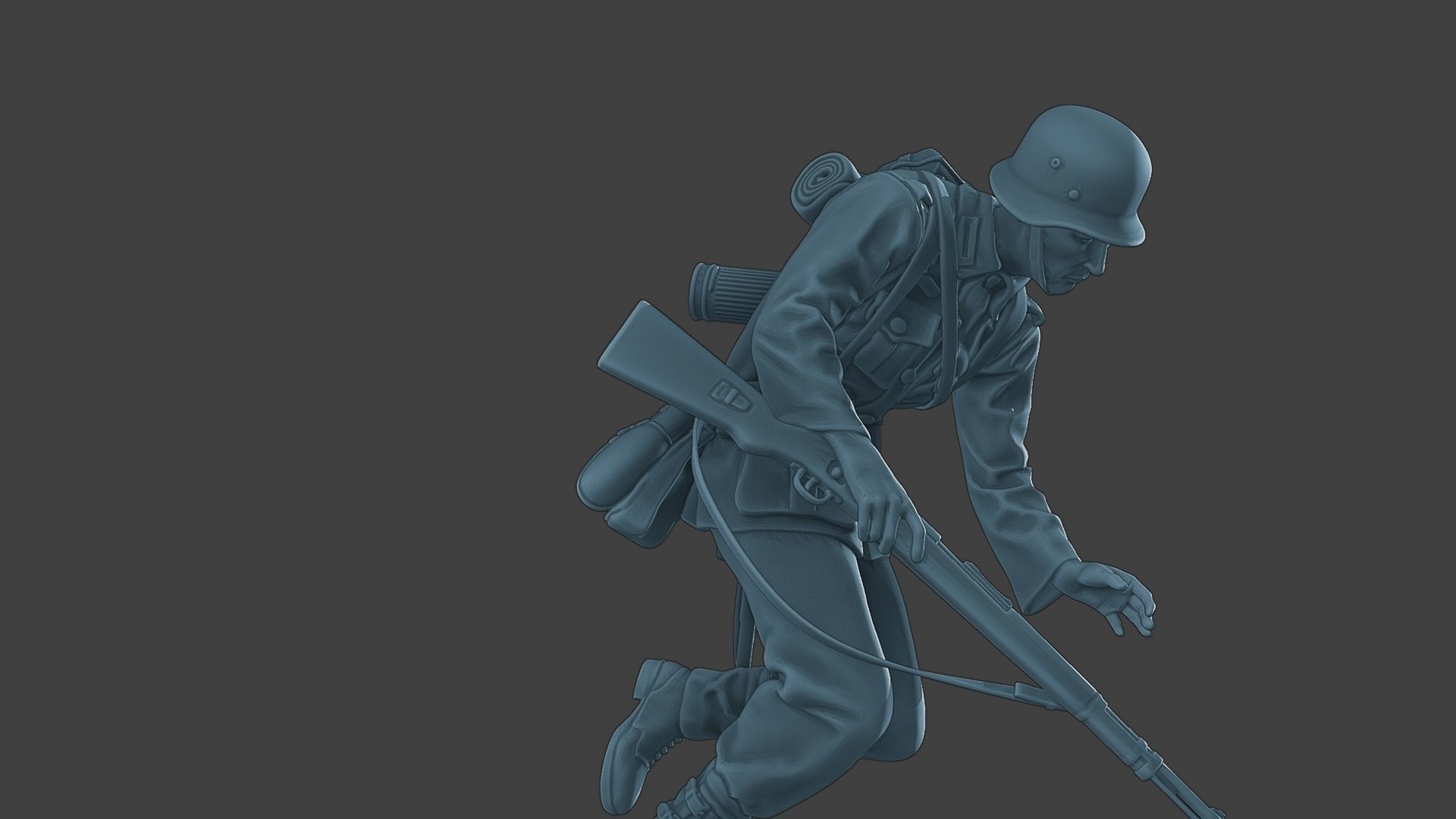 German soldier ww2 shooted G1 3D print model_28