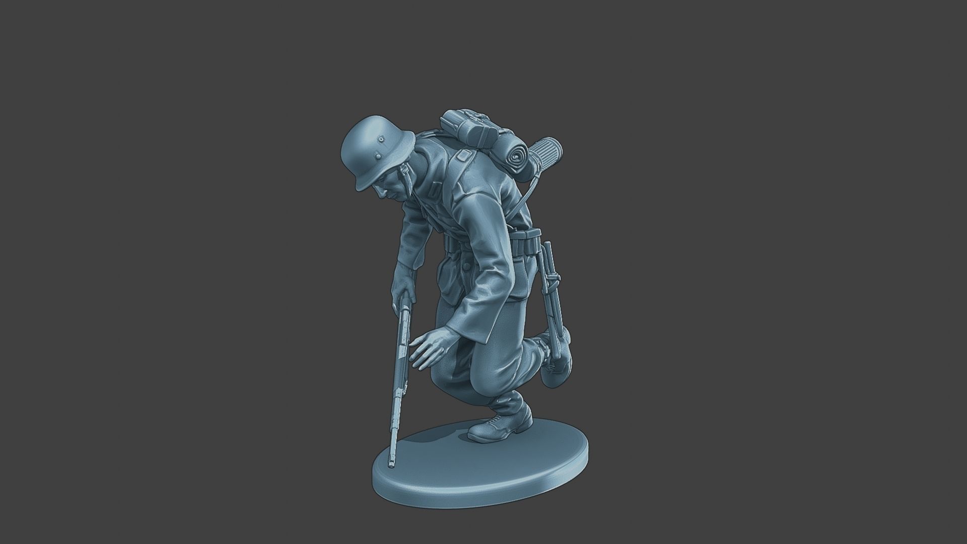 German soldier ww2 shooted G1 3D print model_1