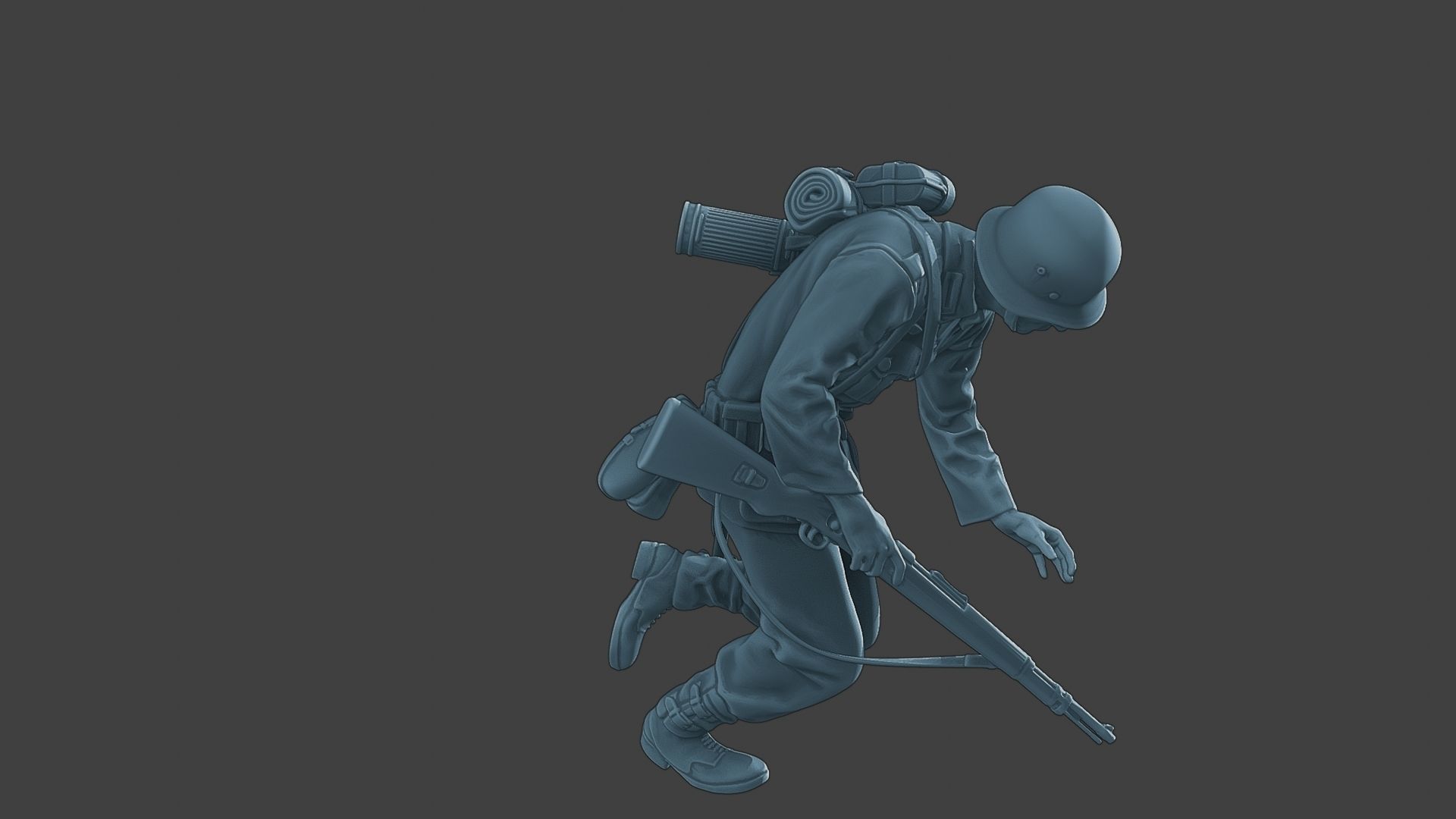 German soldier ww2 shooted G1 3D print model_29