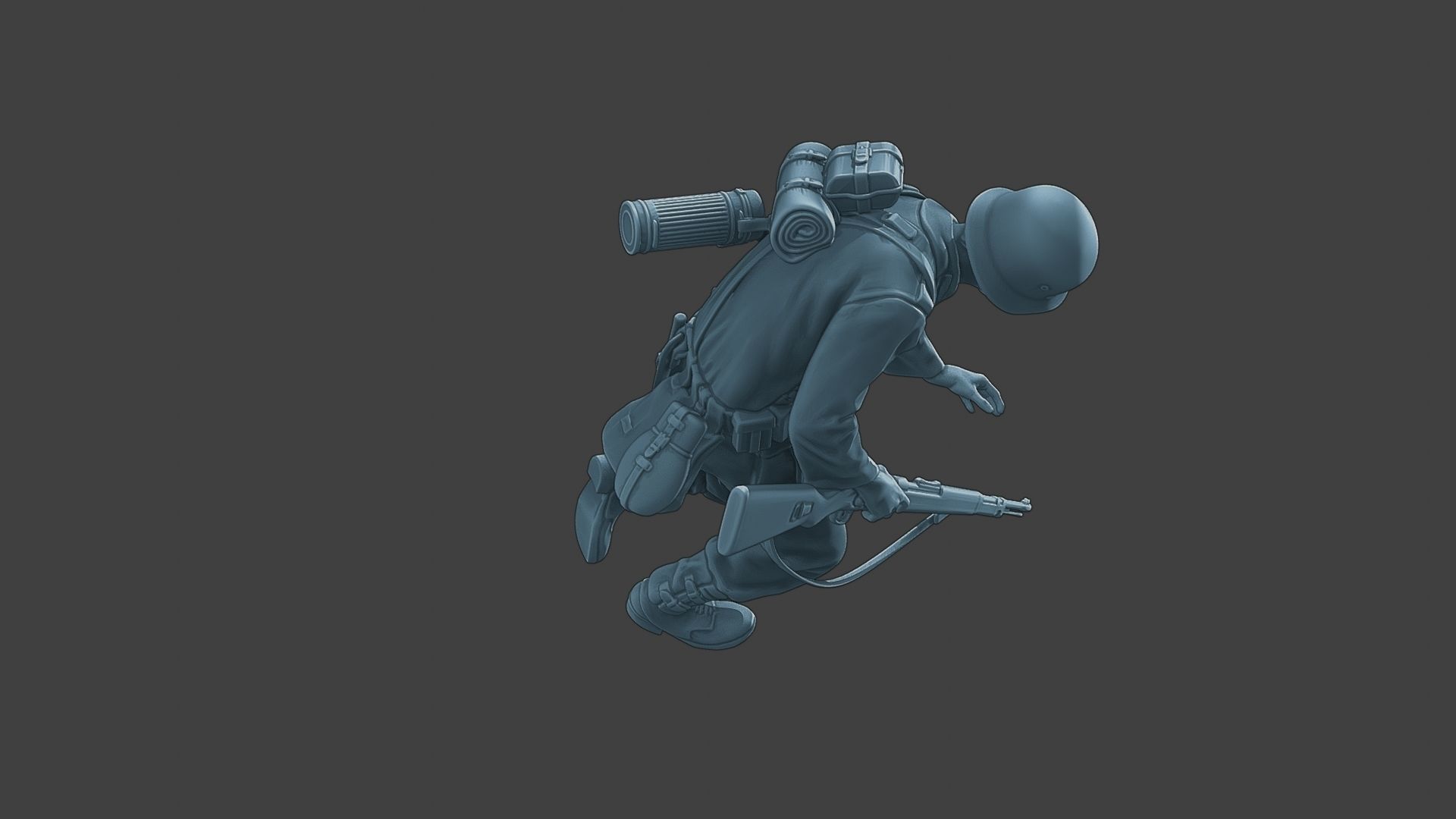 German soldier ww2 shooted G1 3D print model_22