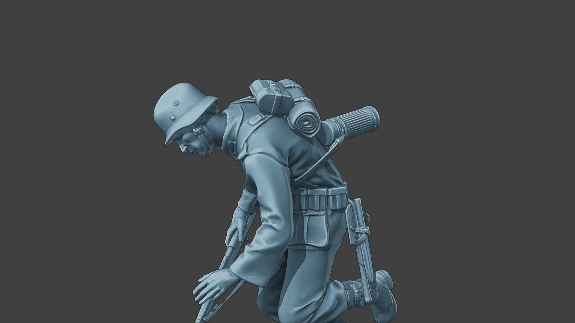 German soldier ww2 shooted G1 3D print model_17