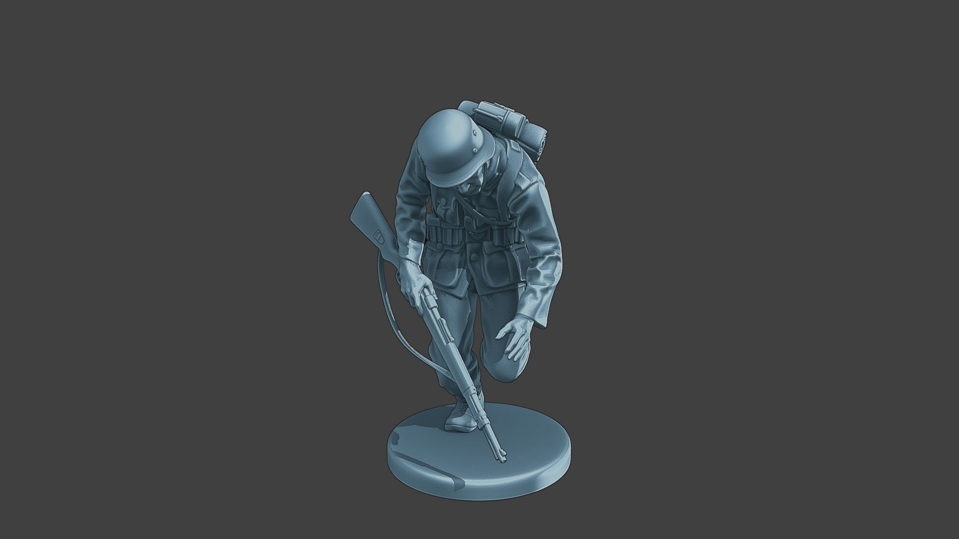 German soldier ww2 shooted G1 3D print model_10