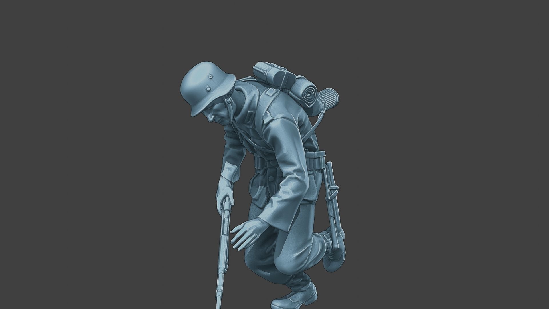 German soldier ww2 shooted G1 3D print model_26