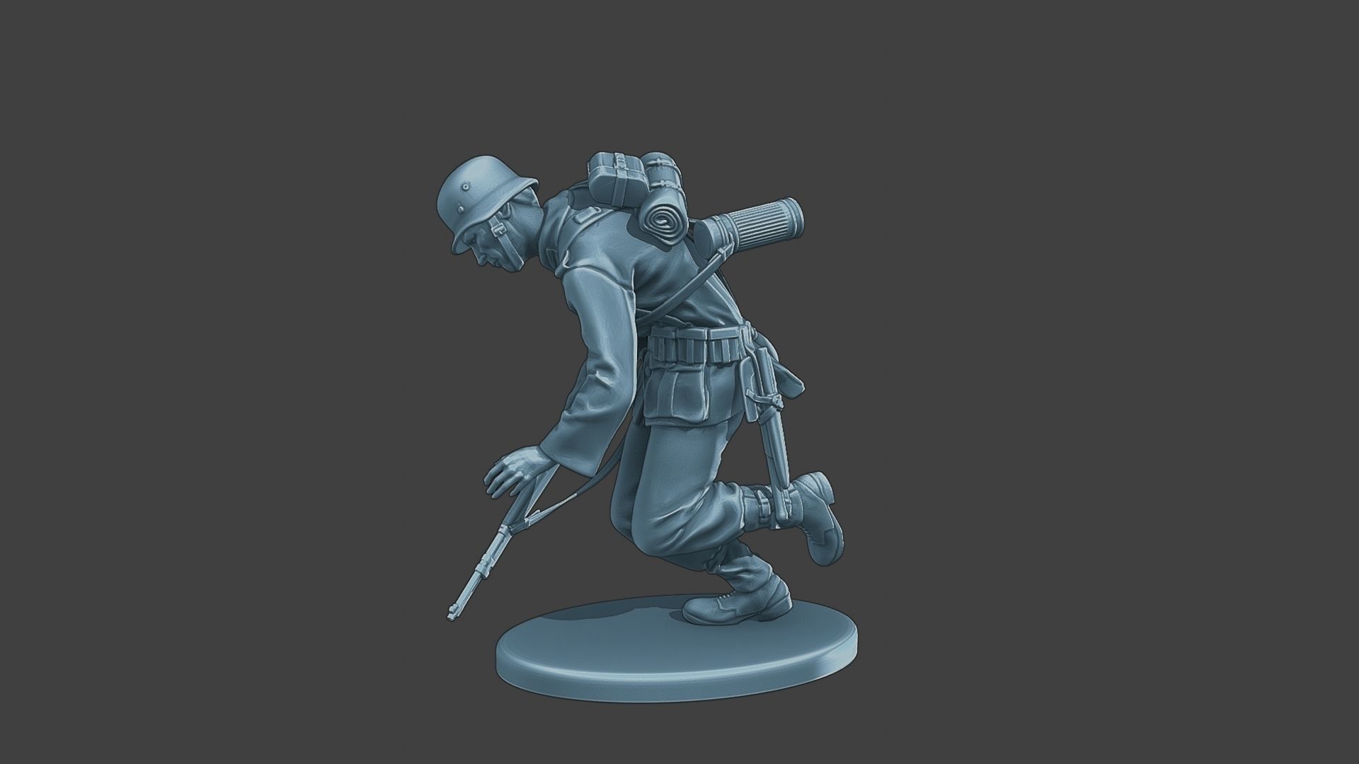 German soldier ww2 shooted G1 3D print model_2
