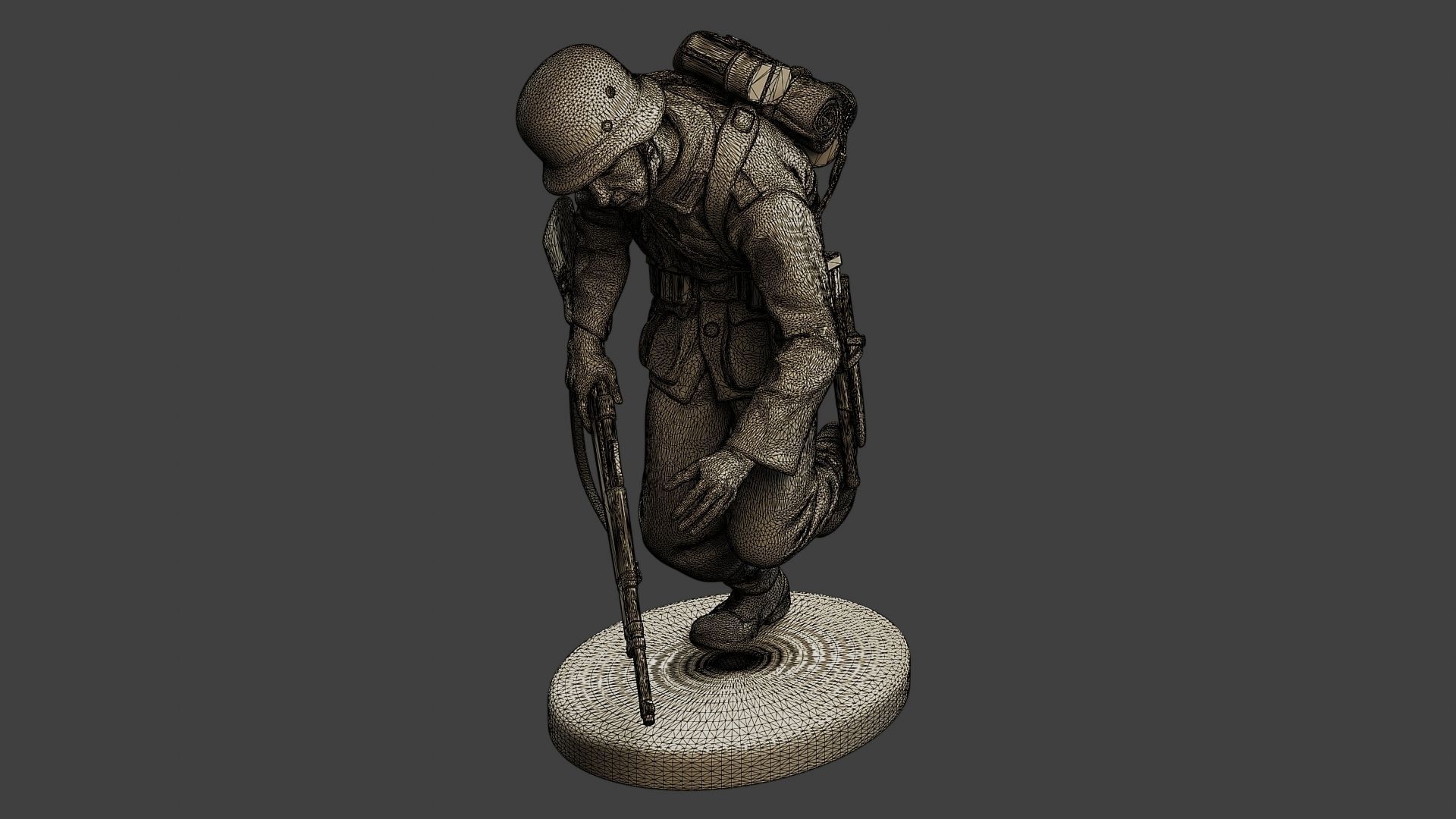 German soldier ww2 shooted G1 3D print model_11