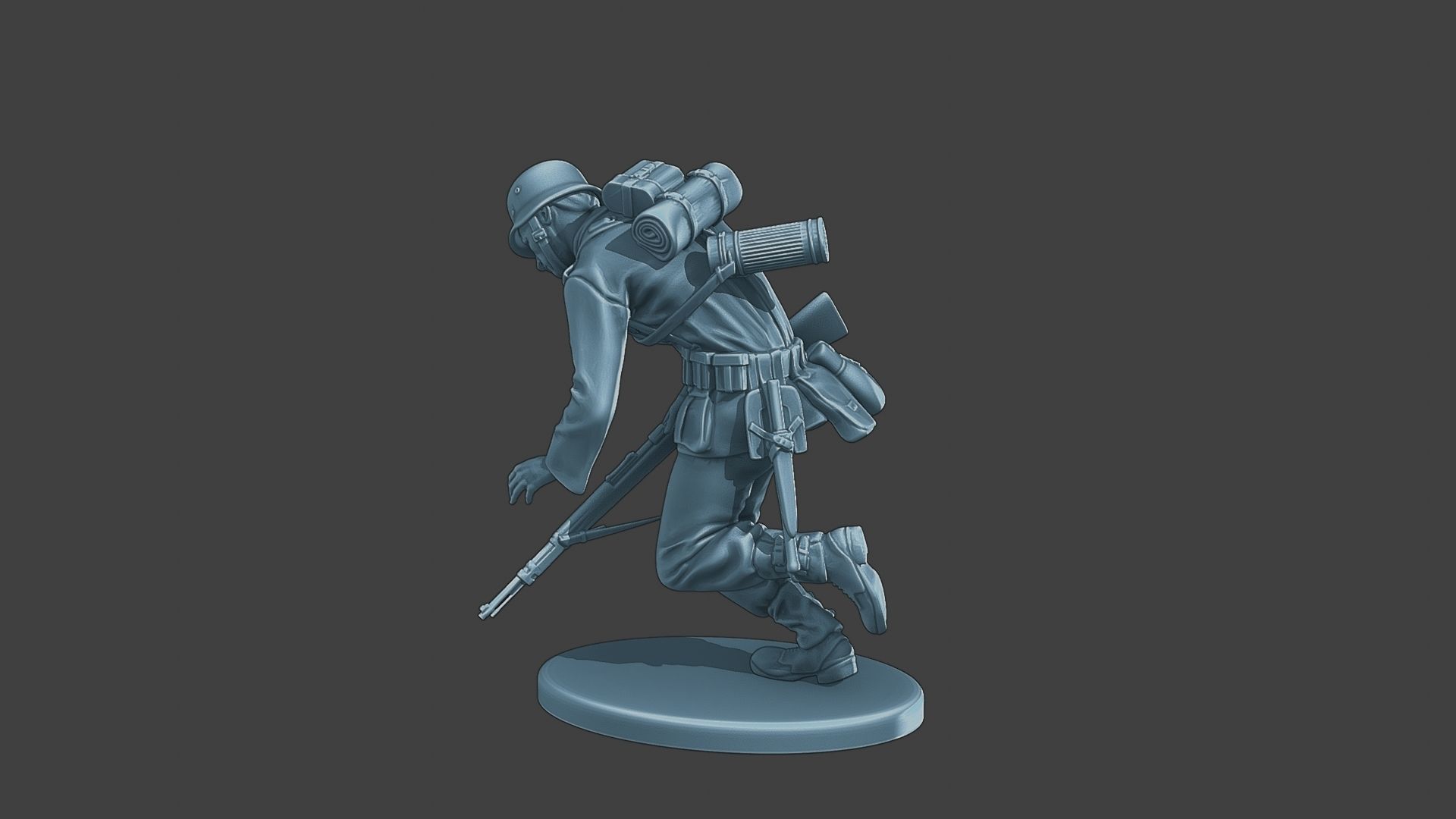 German soldier ww2 shooted G1 3D print model_3