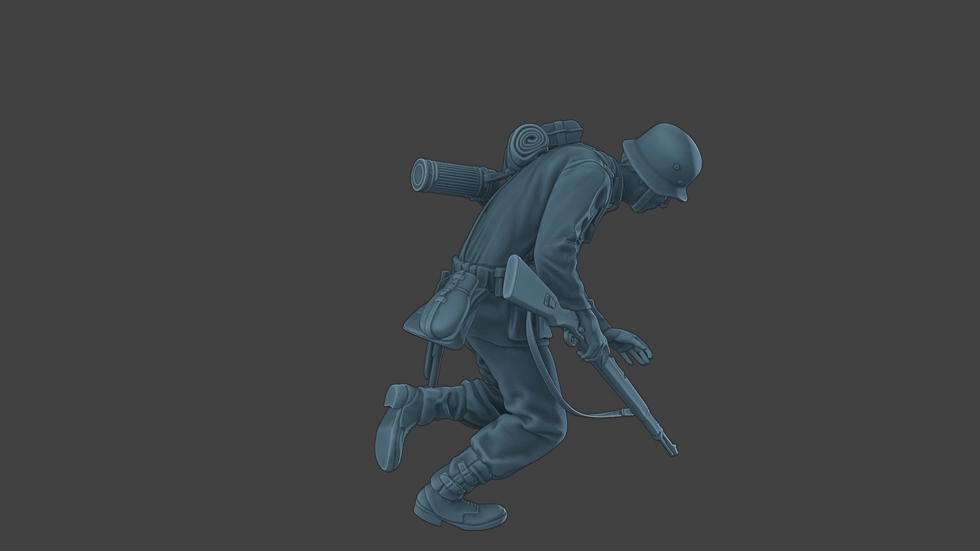 German soldier ww2 shooted G1 3D print model_30