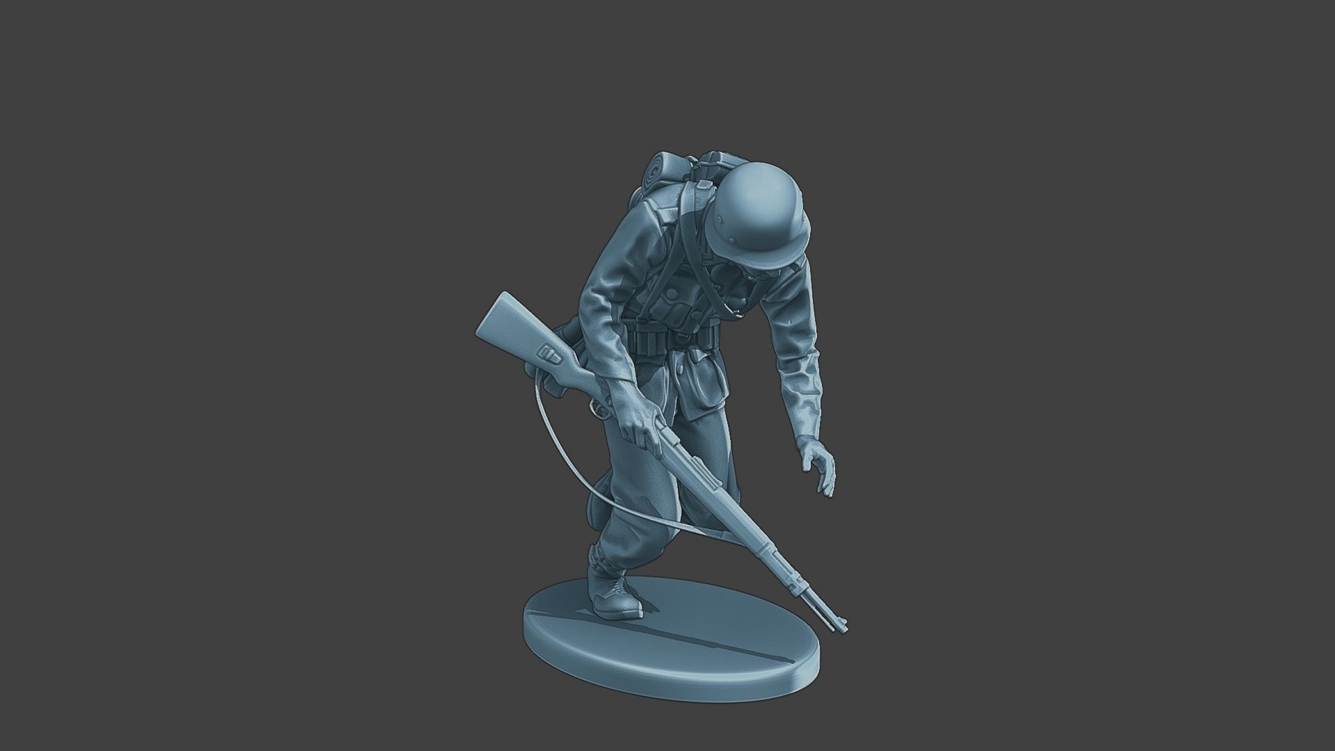 German soldier ww2 shooted G1 3D print model_9