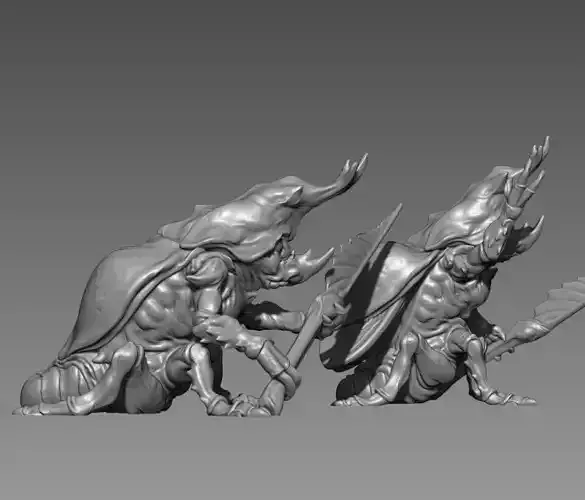 Beetle Guard- 3D printable Character - 2 Poses 3D print model