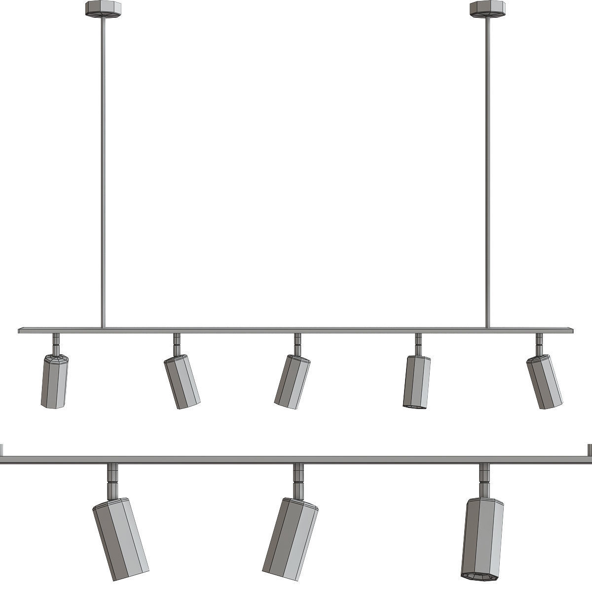 Chandelier 3d model collection 10 Pieces Low-poly 3D model_11