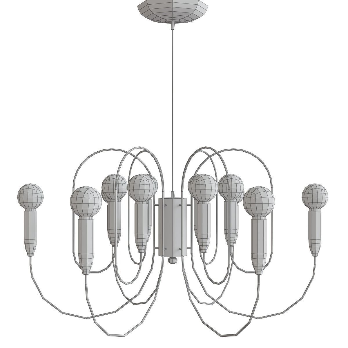 Chandelier 3d model collection 10 Pieces Low-poly 3D model_8