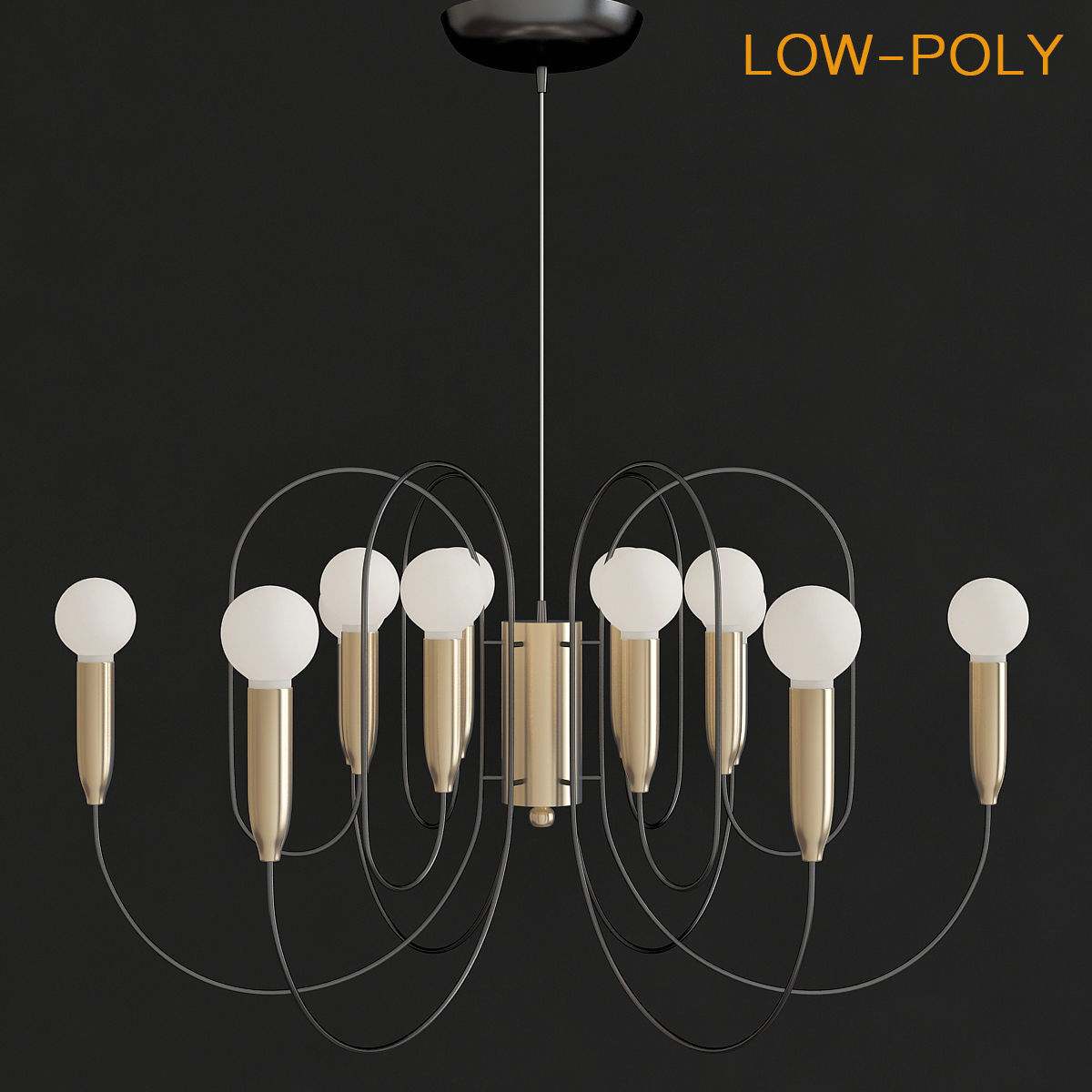 Chandelier 3d model collection 10 Pieces Low-poly 3D model_7
