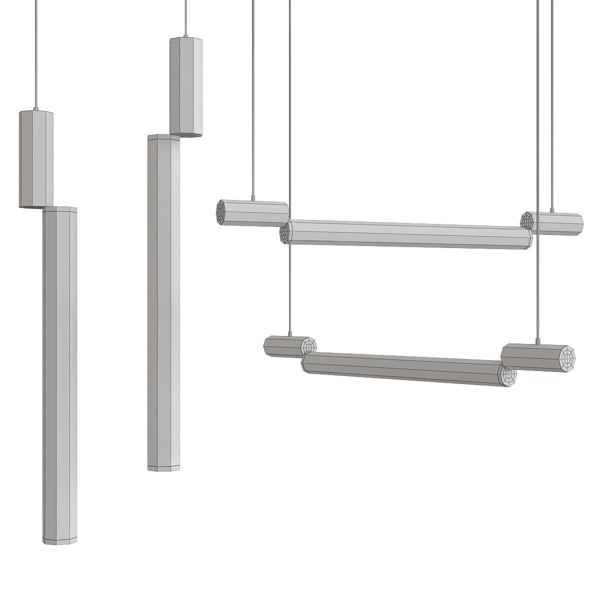 Chandelier 3d model collection 10 Pieces Low-poly 3D model_18