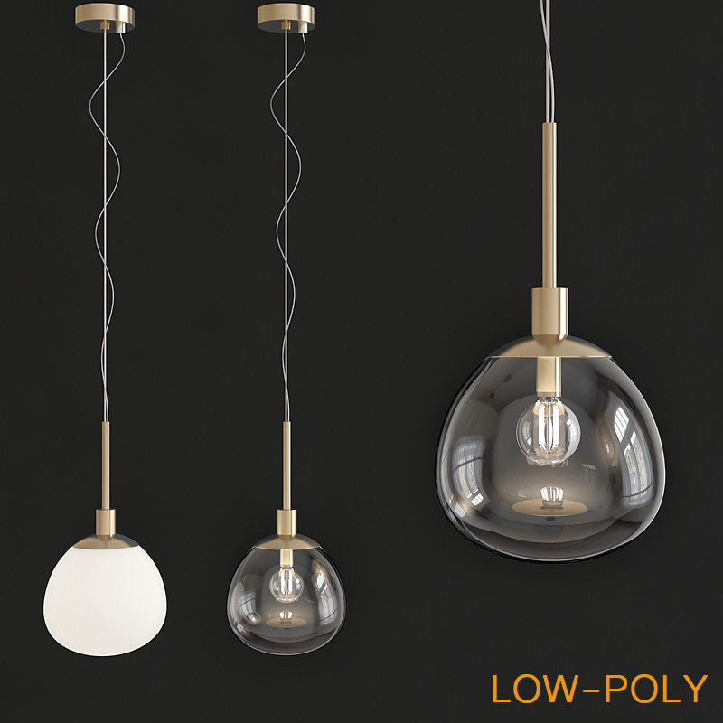 Chandelier 3d model collection 10 Pieces Low-poly 3D model_19