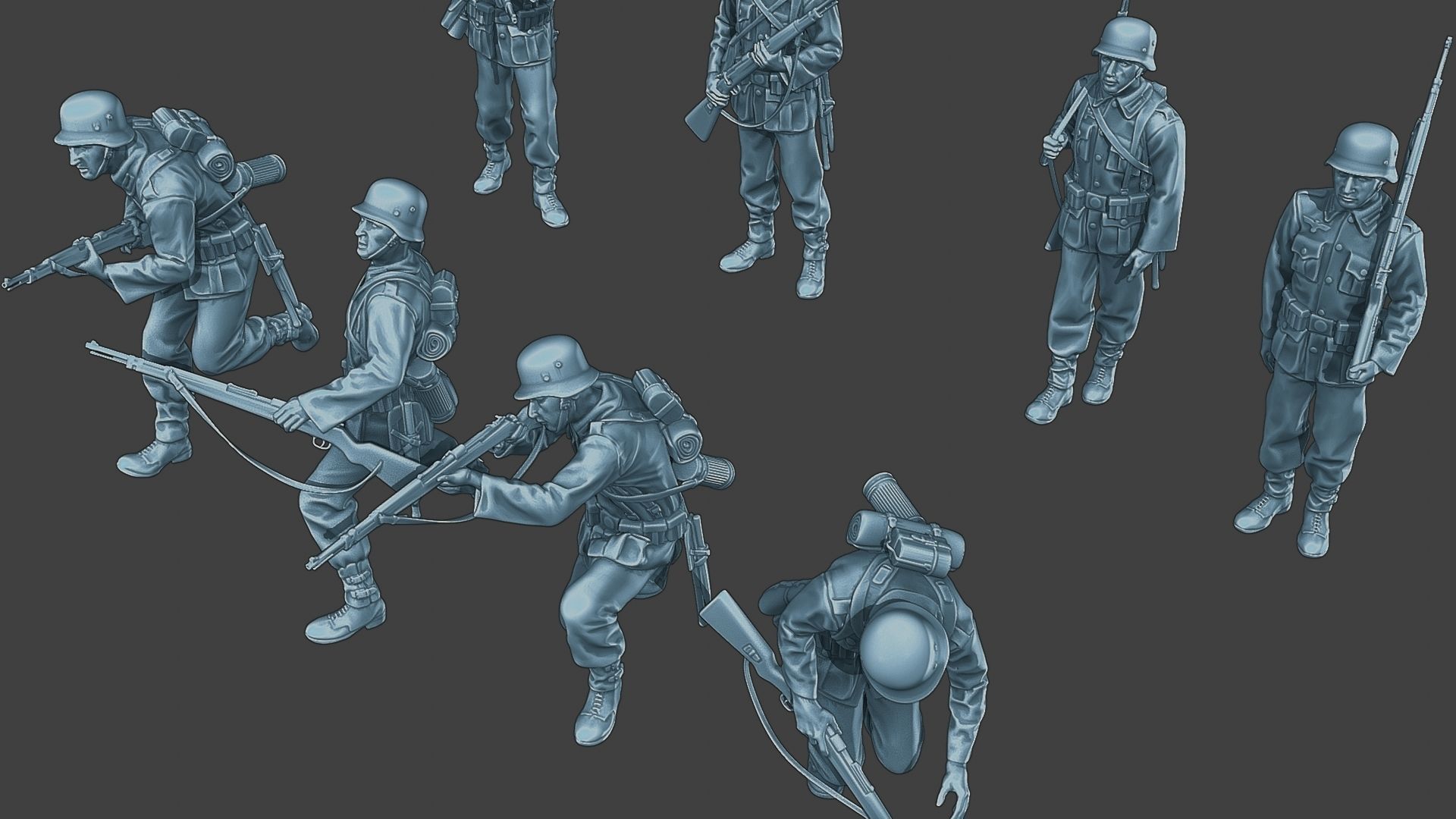 German soldiers ww2 G1 Pack1 3D Model Collection_16