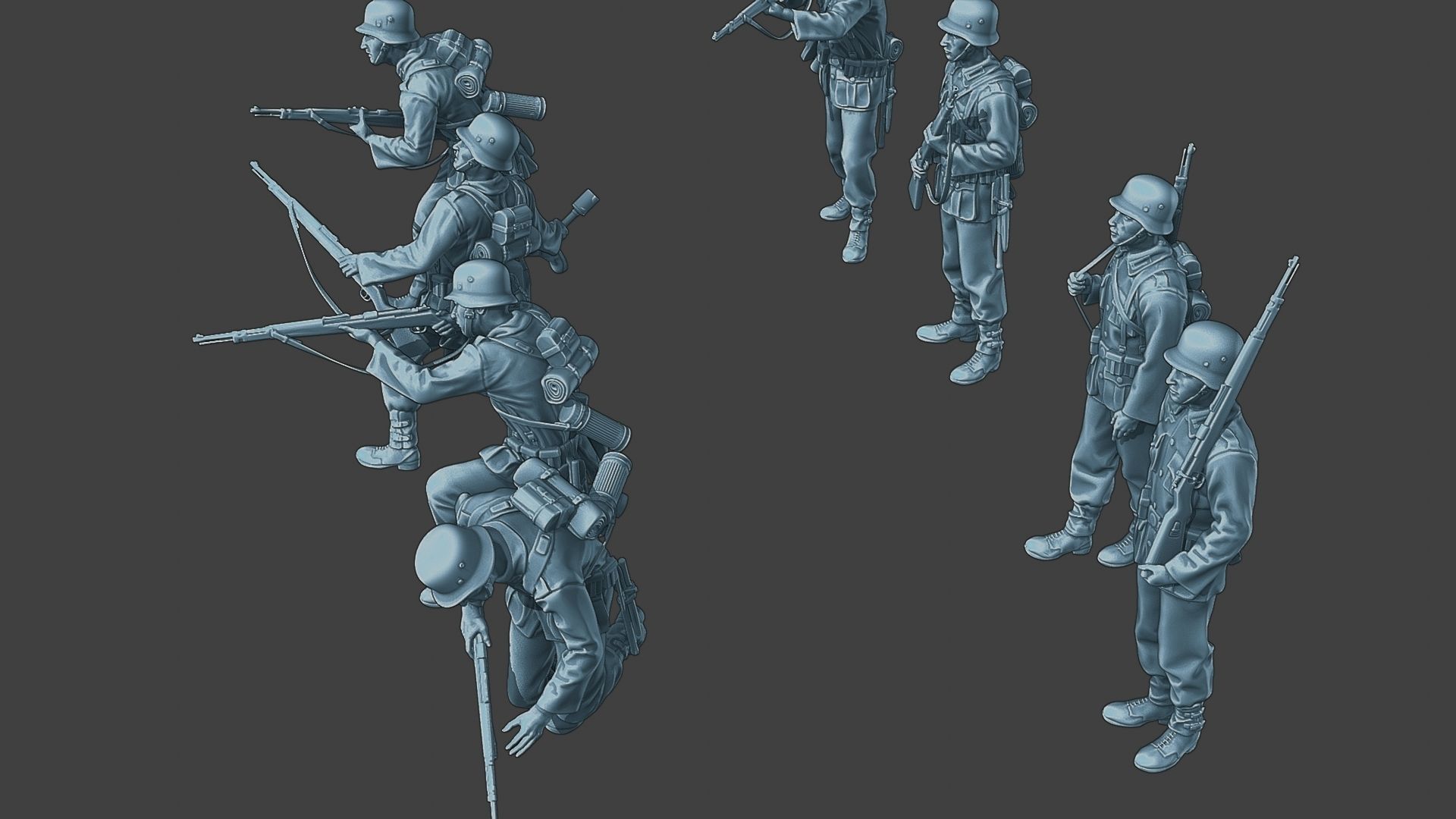 German soldiers ww2 G1 Pack1 3D Model Collection_19