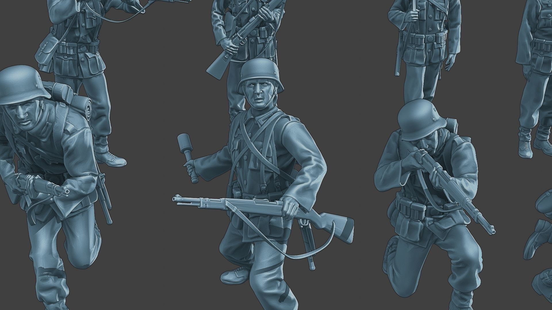 German soldiers ww2 G1 Pack1 3D Model Collection_14