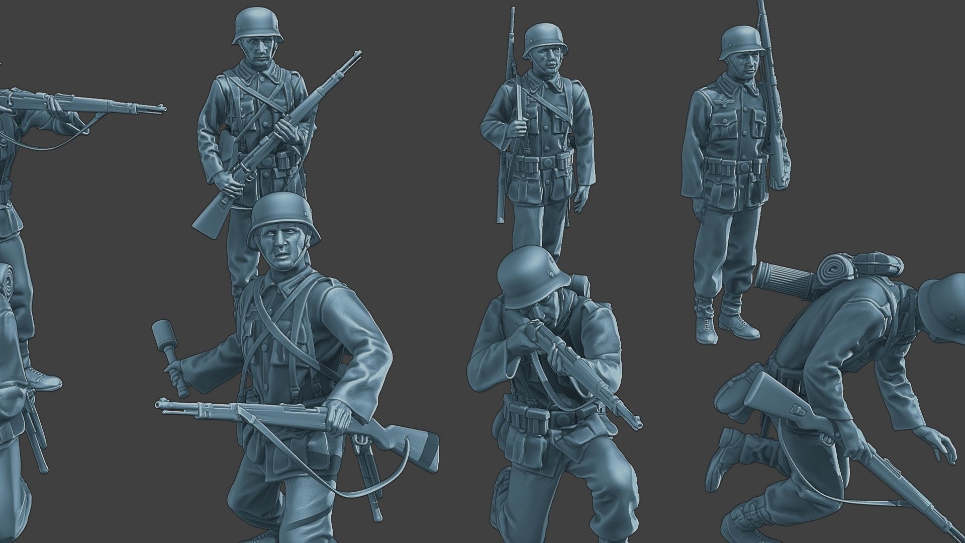 German soldiers ww2 G1 Pack1 3D Model Collection_22