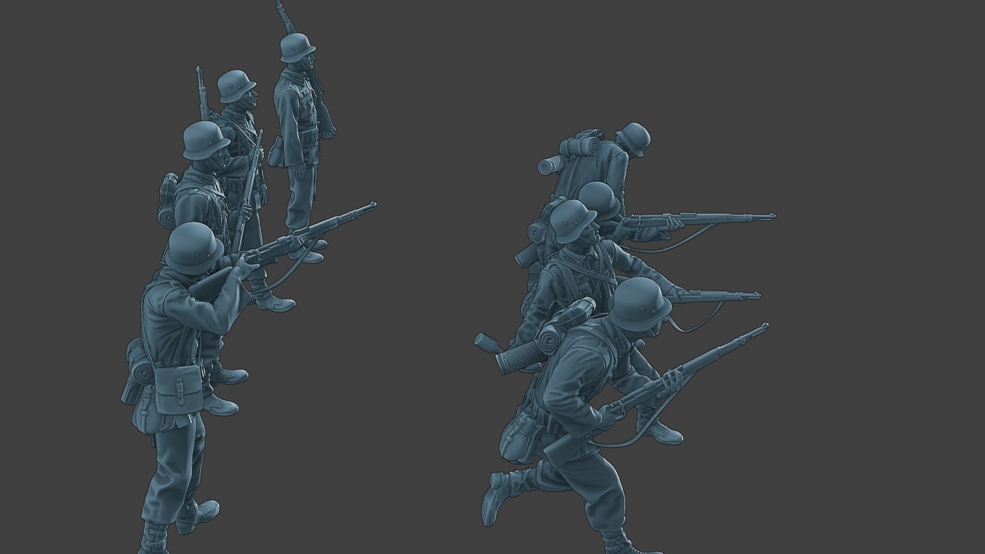 German soldiers ww2 G1 Pack1 3D Model Collection_12