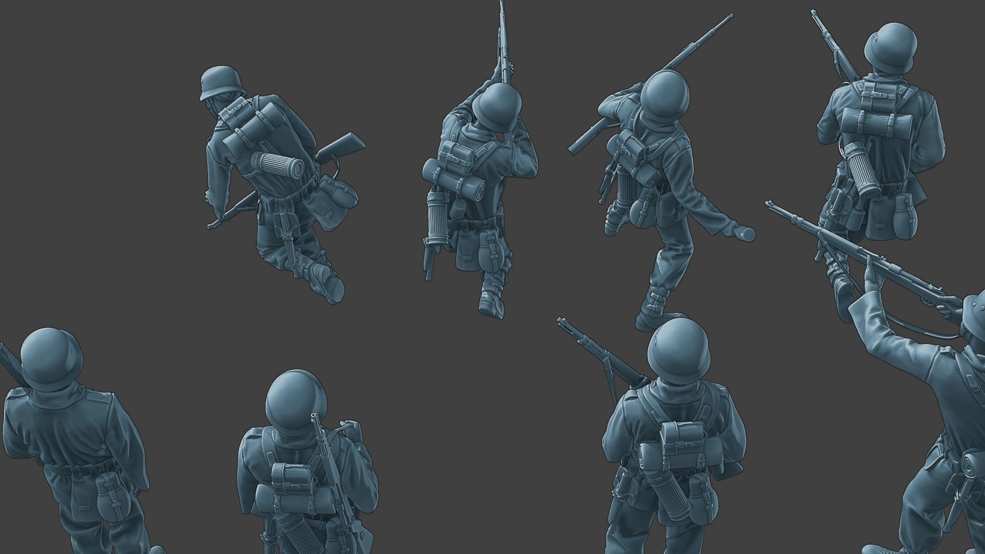 German soldiers ww2 G1 Pack1 3D Model Collection_18