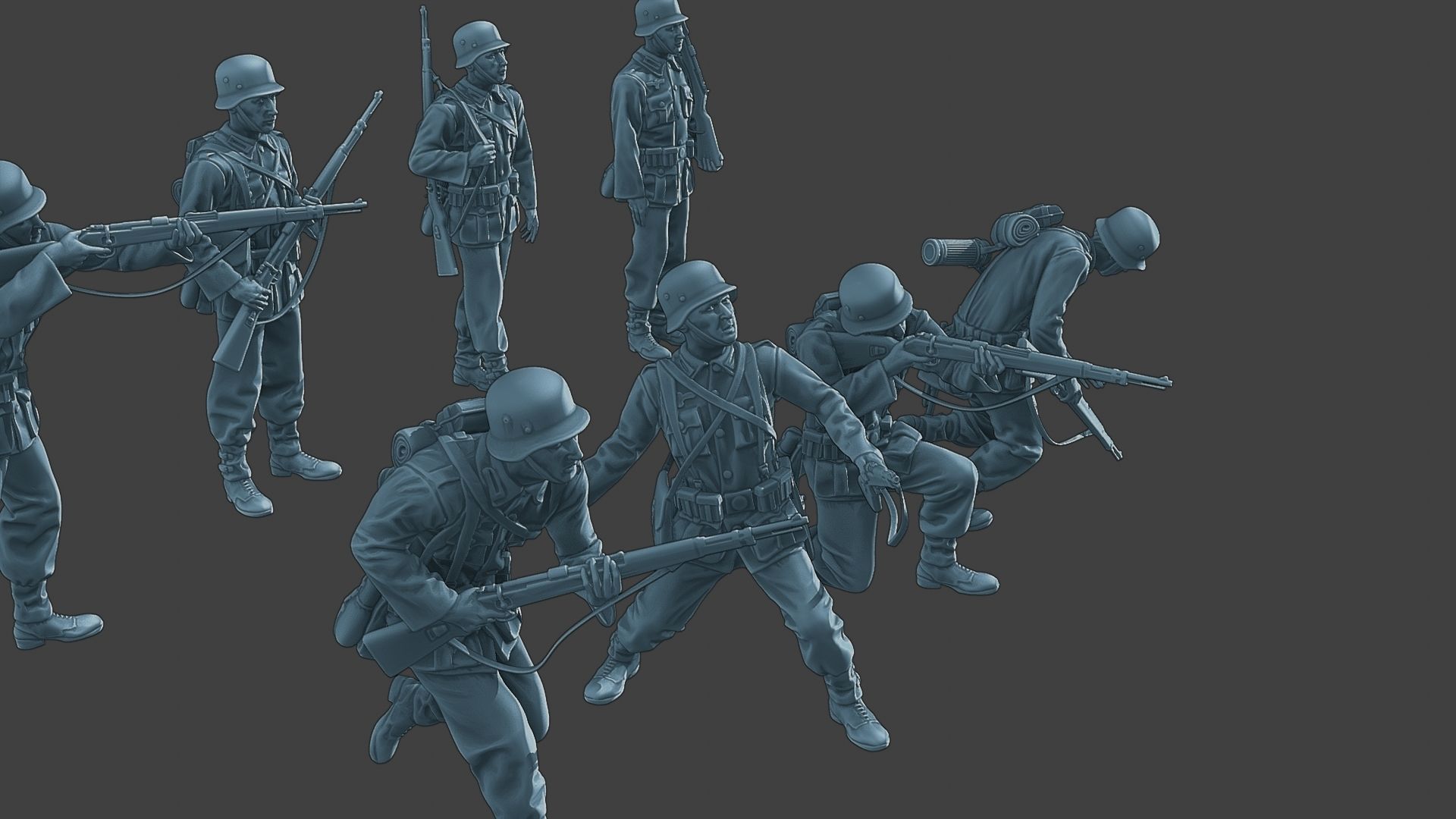 German soldiers ww2 G1 Pack1 3D Model Collection_30