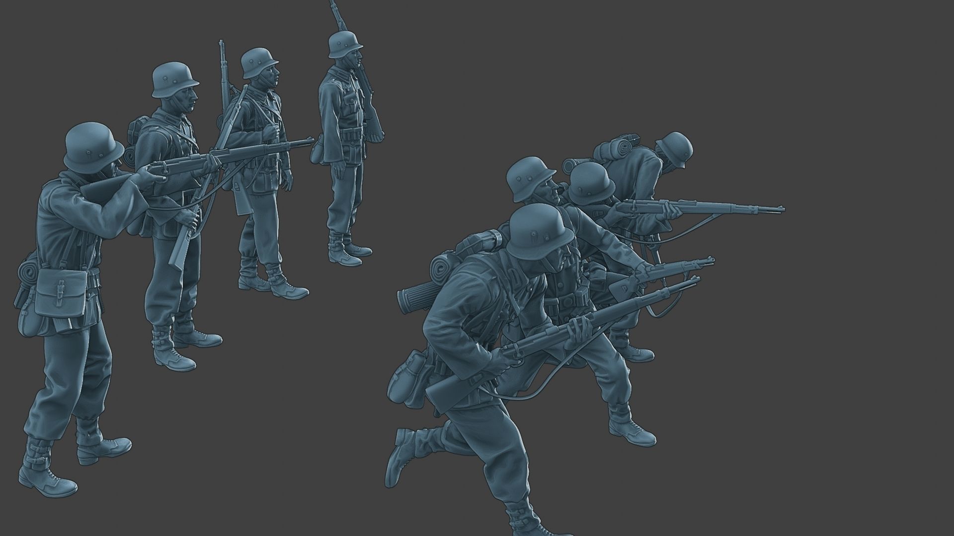 German soldiers ww2 G1 Pack1 3D Model Collection_15