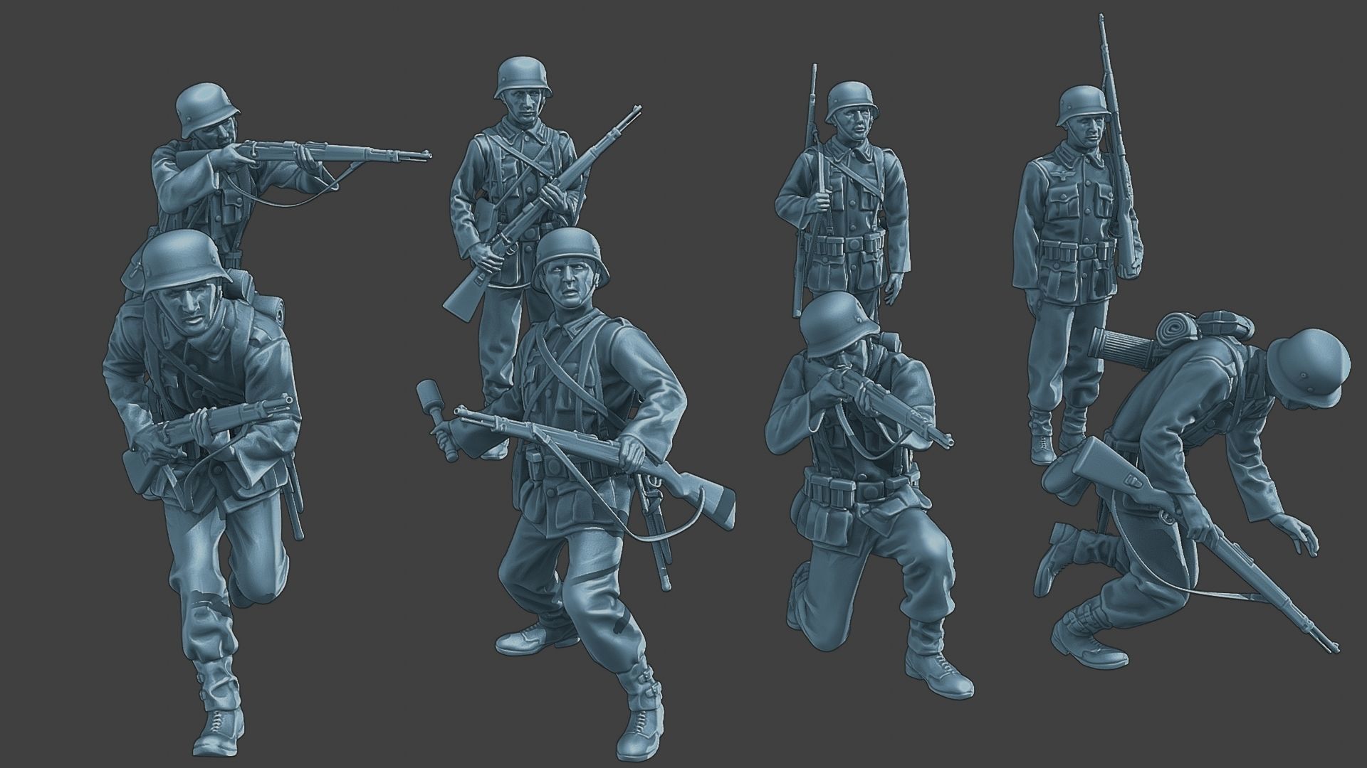 German soldiers ww2 G1 Pack1 3D Model Collection_25
