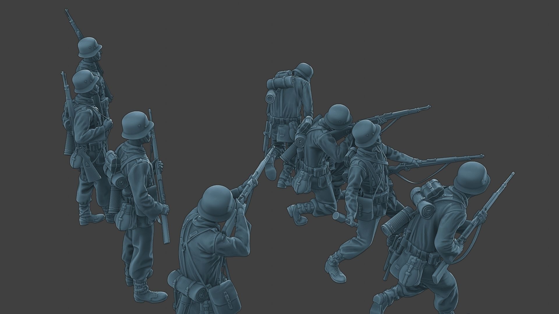 German soldiers ww2 G1 Pack1 3D Model Collection_17