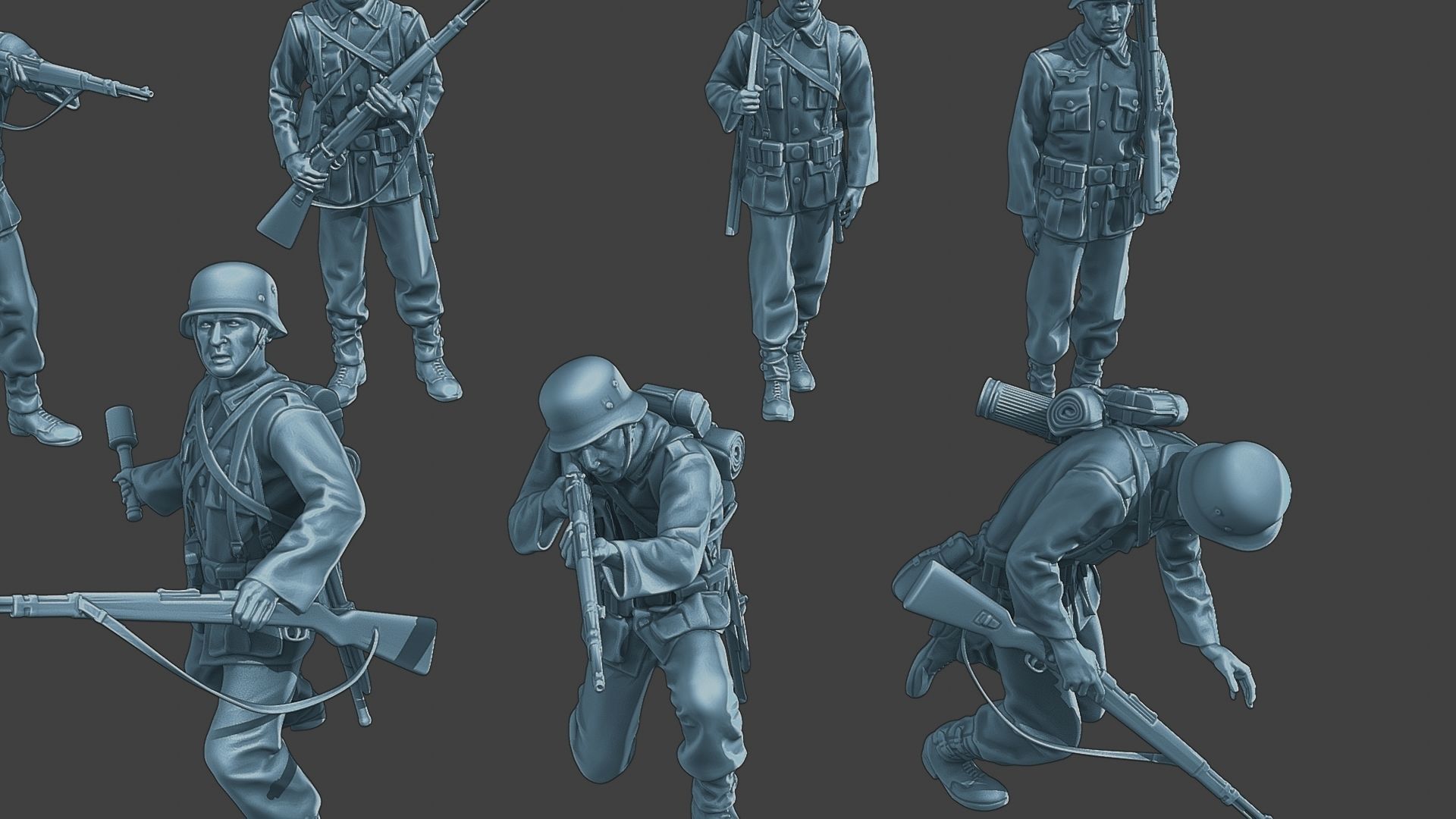 German soldiers ww2 G1 Pack1 3D Model Collection_31