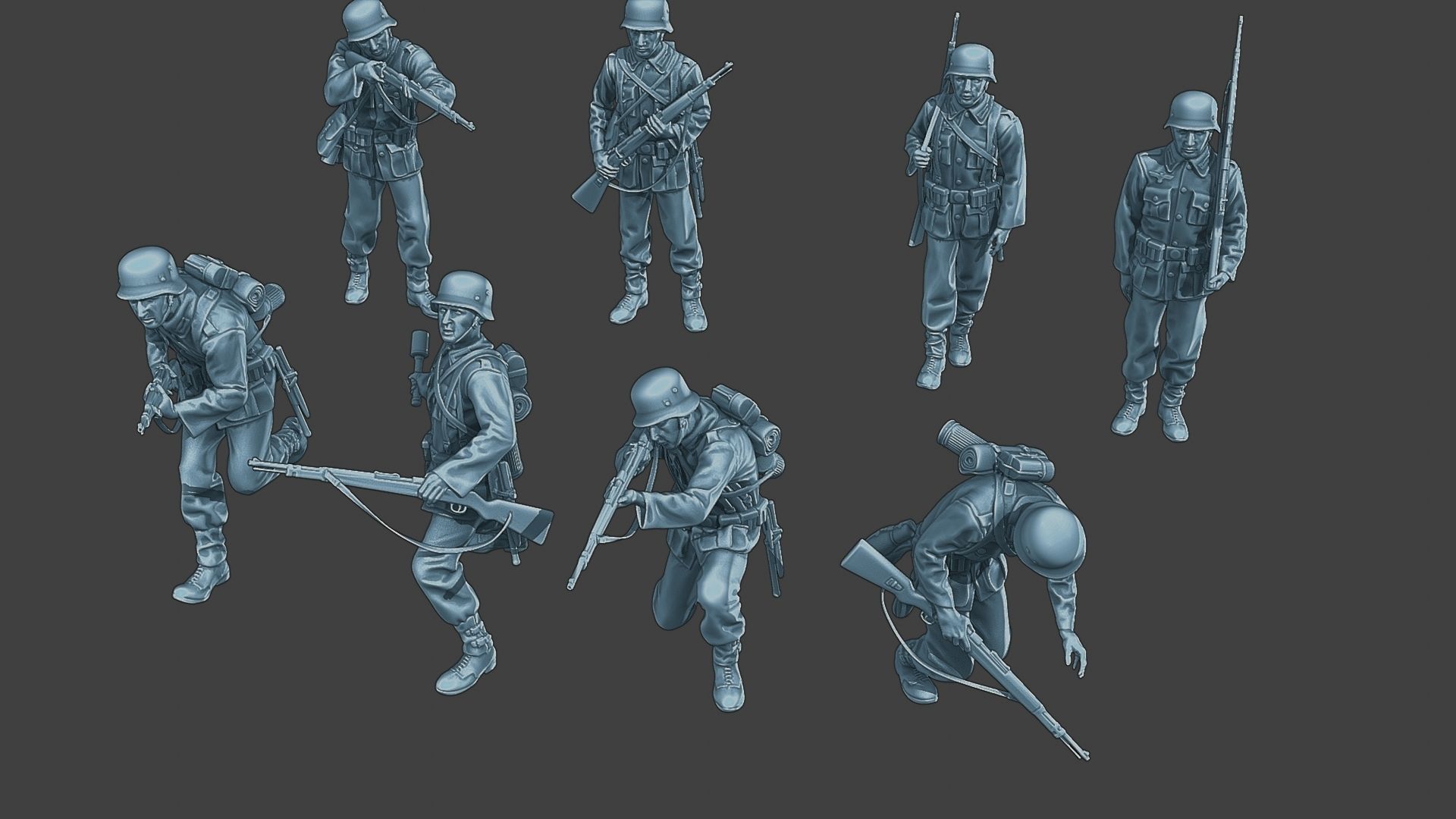 German soldiers ww2 G1 Pack1 3D Model Collection_24