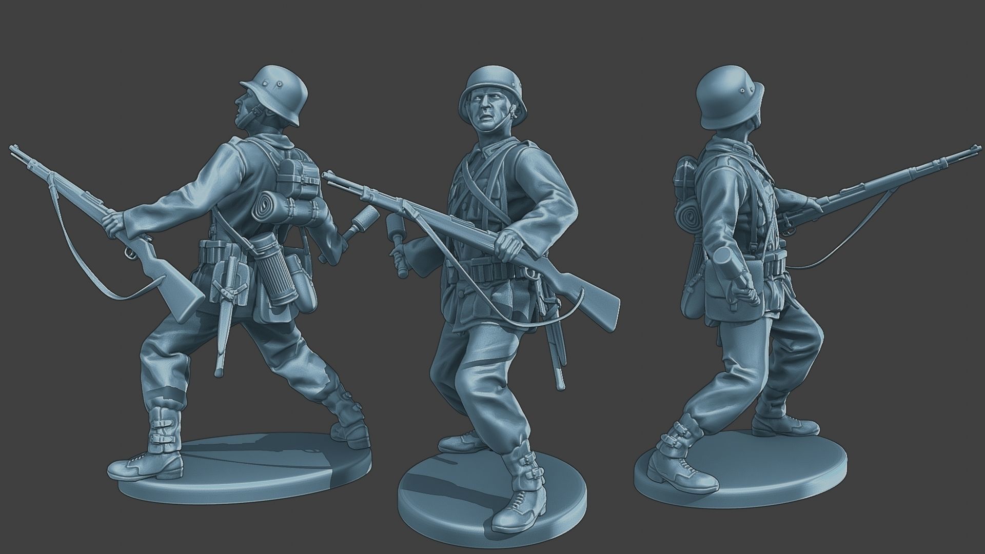 German soldiers ww2 G1 Pack1 3D Model Collection_7