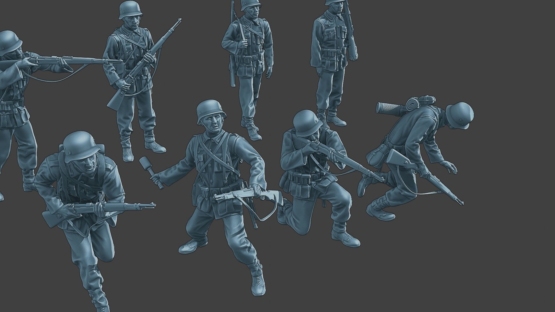 German soldiers ww2 G1 Pack1 3D Model Collection_20