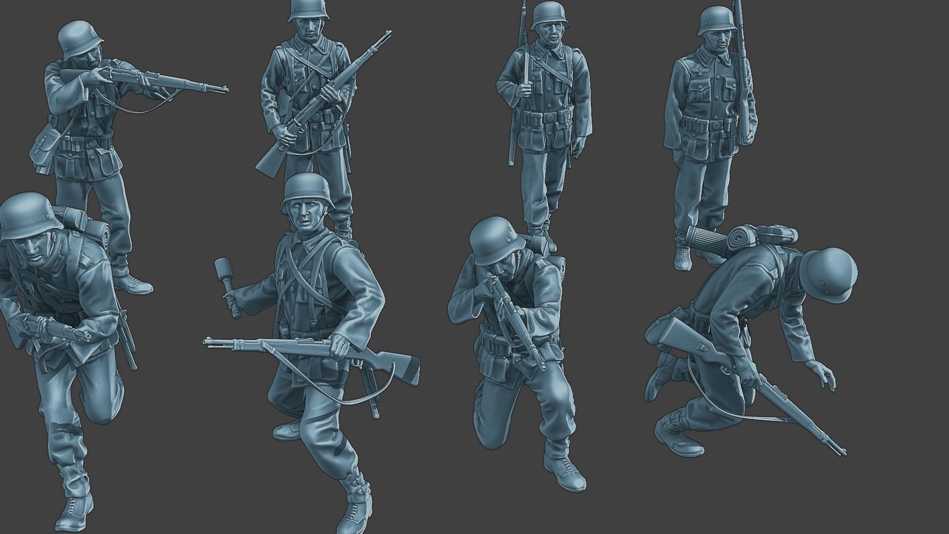 German soldiers ww2 G1 Pack1 3D Model Collection_13