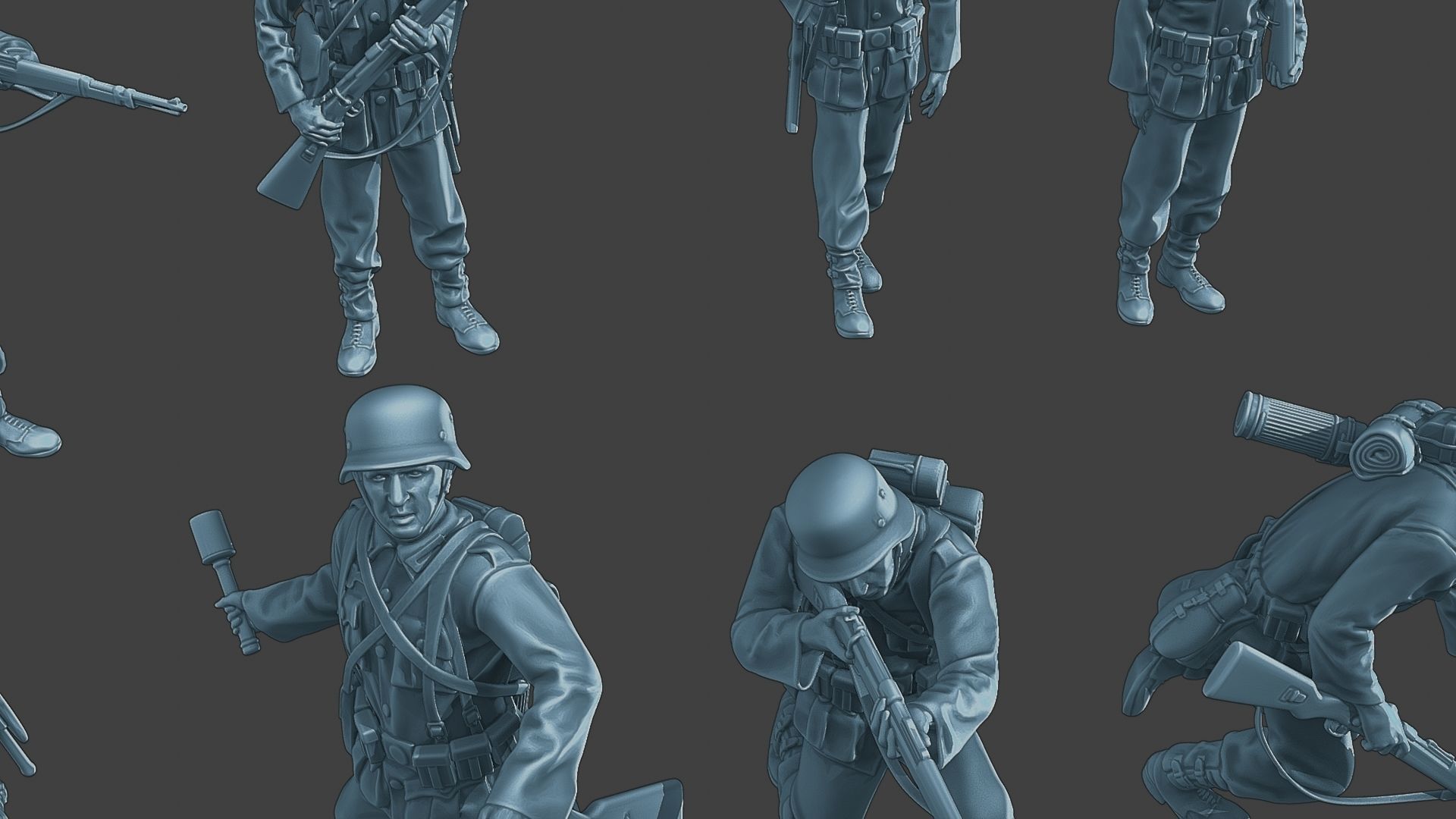 German soldiers ww2 G1 Pack1 3D Model Collection_26