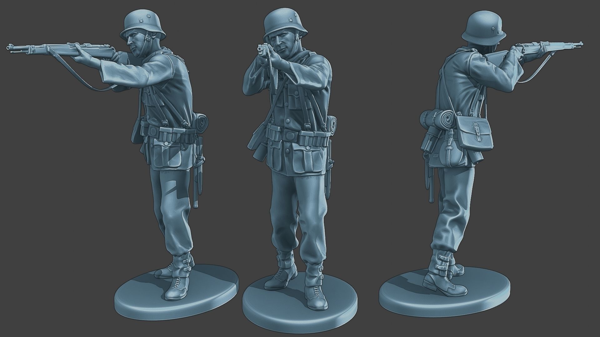 German soldiers ww2 G1 Pack1 3D Model Collection_3
