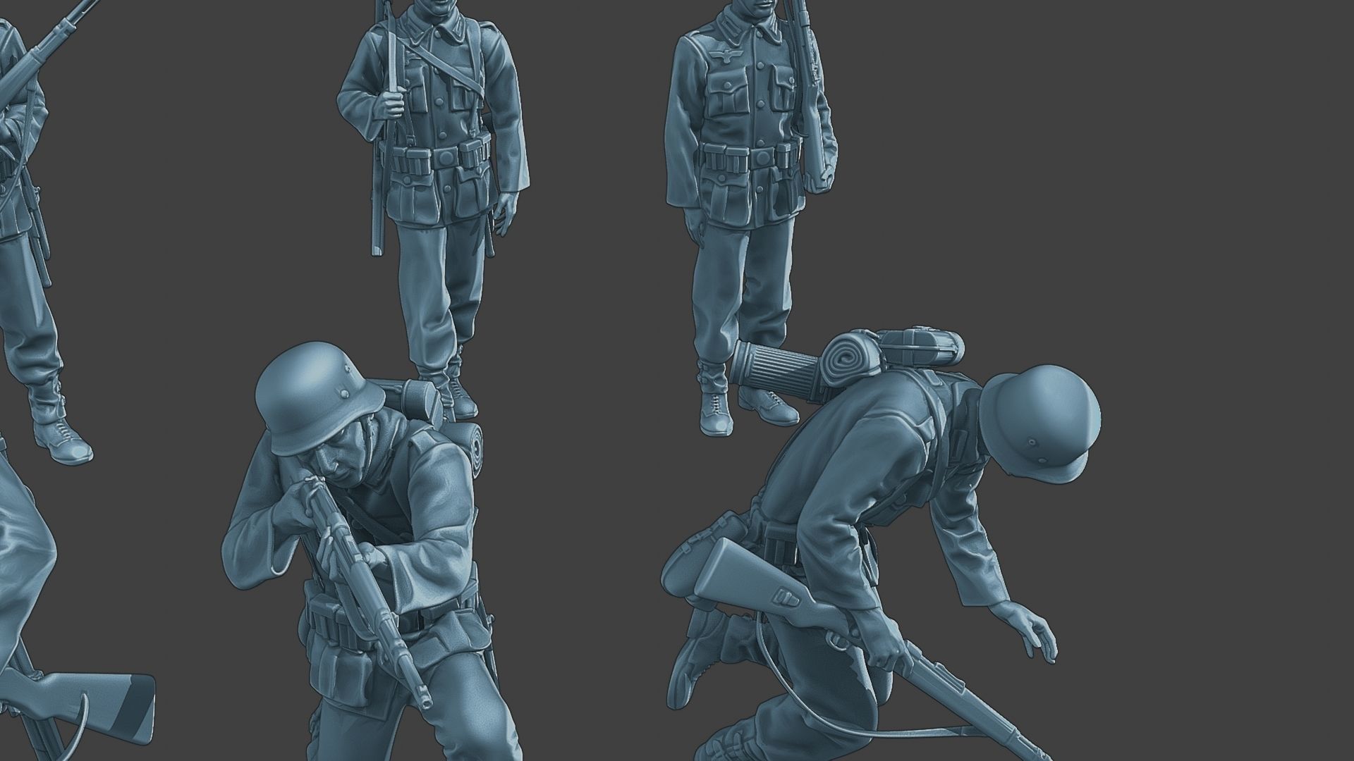 German soldiers ww2 G1 Pack1 3D Model Collection_29