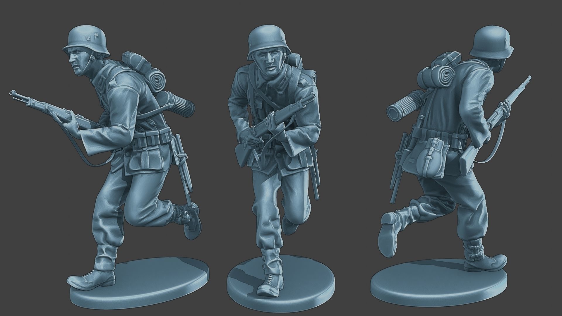 German soldiers ww2 G1 Pack1 3D Model Collection_6