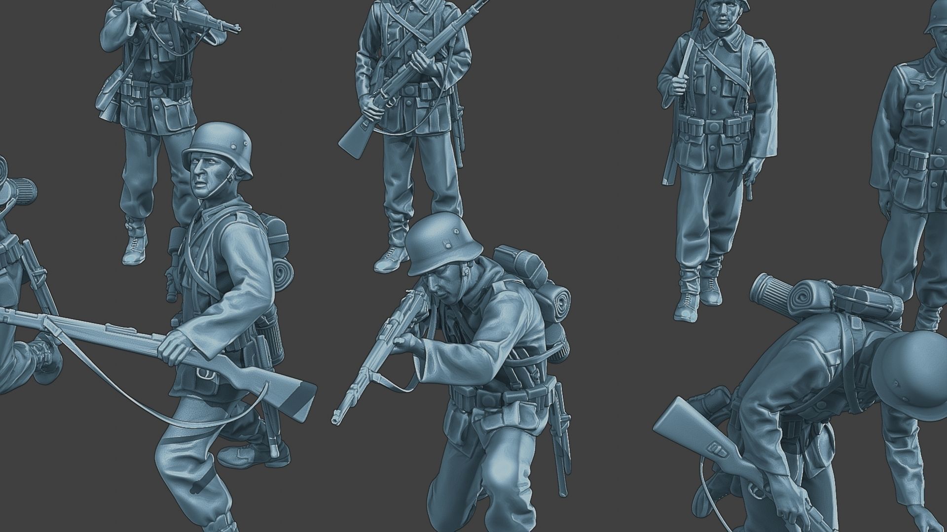 German soldiers ww2 G1 Pack1 3D Model Collection_21