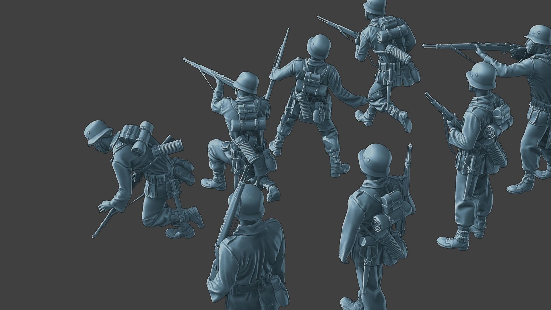 German soldiers ww2 G1 Pack1 3D Model Collection_28