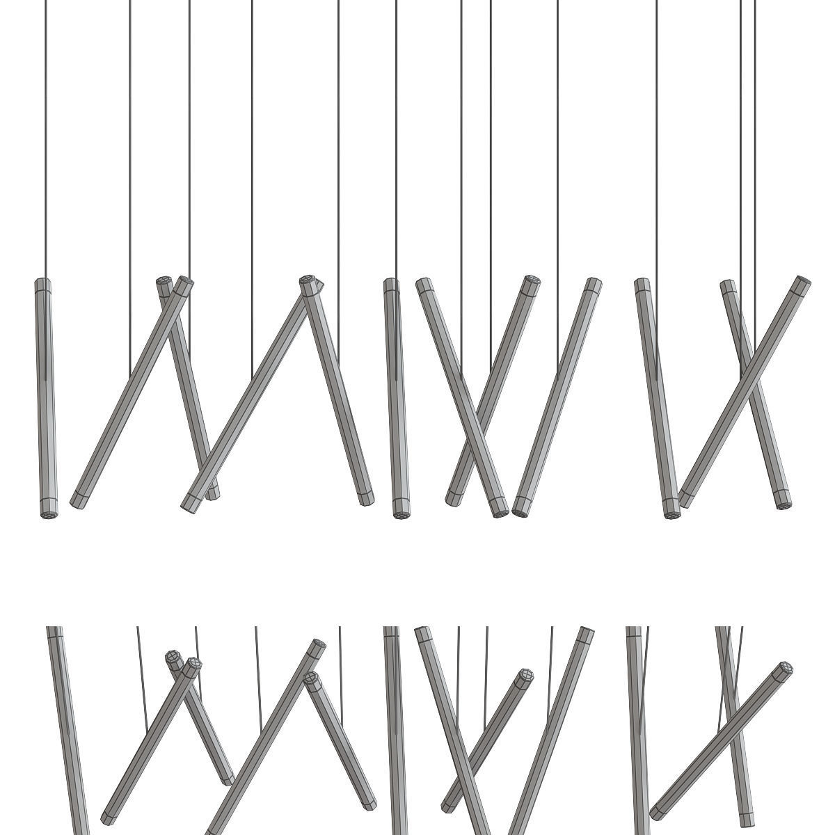 Chandelier 3d model collection 10 Pieces Low-poly 3D model_5