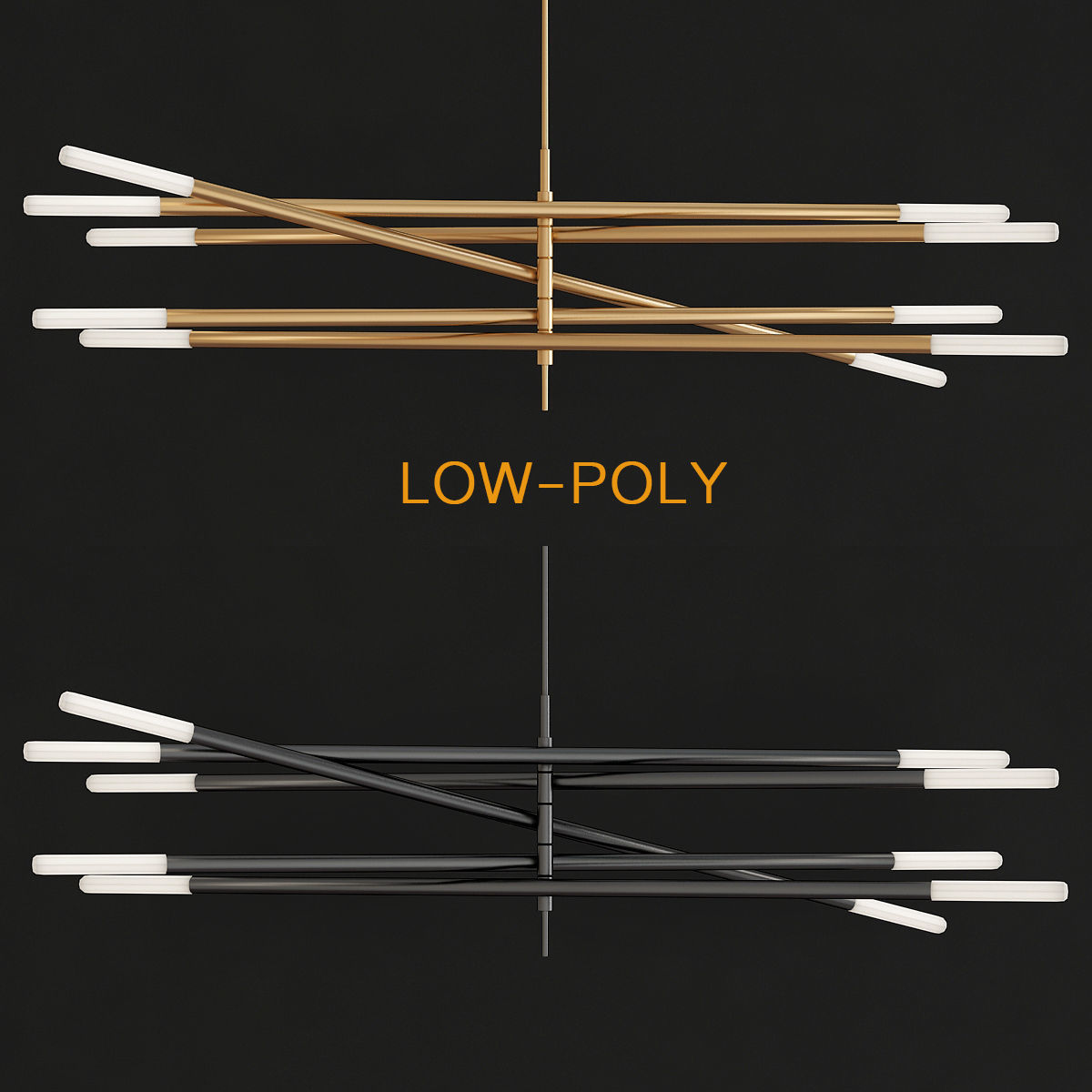 Chandelier 3d model collection 10 Pieces Low-poly 3D model_11